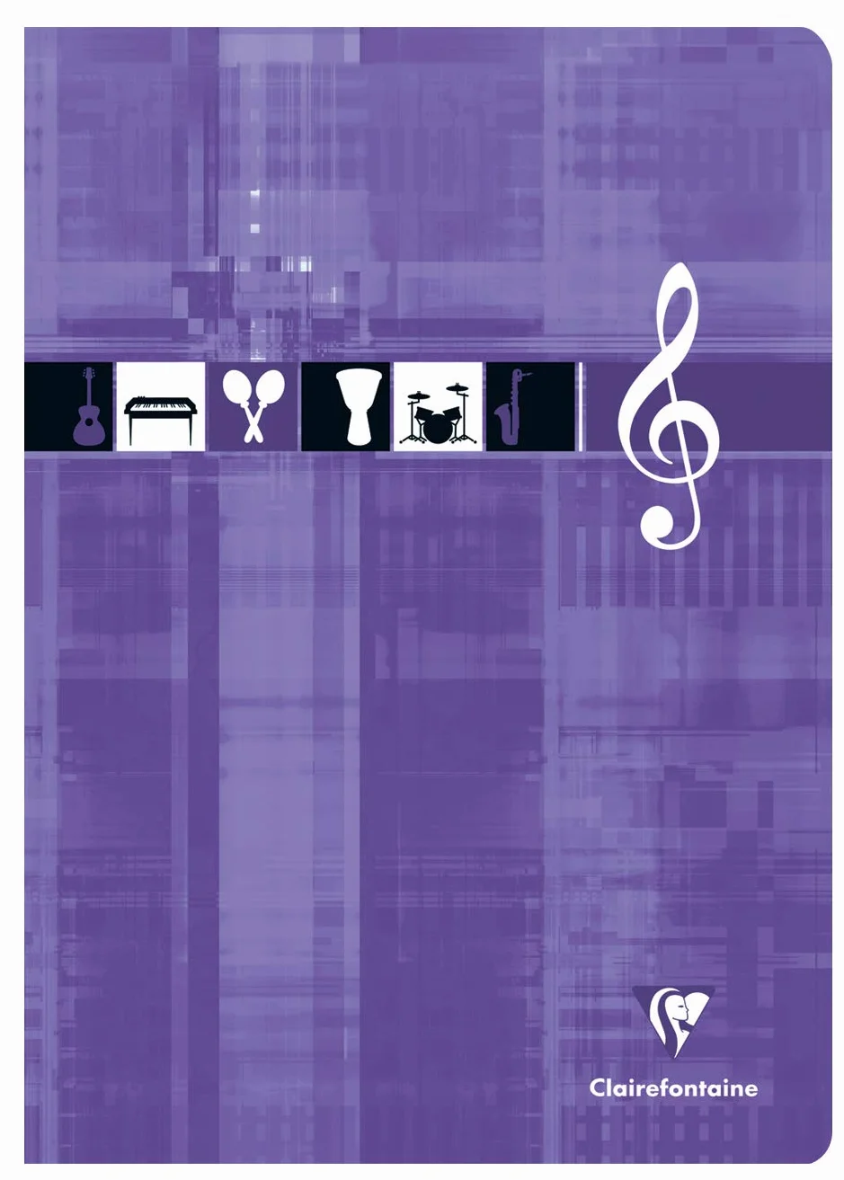Clairefontaine Cahier de Musique A4 48 Pages 10 Portées Papier 90 g Couverture Pelliculée