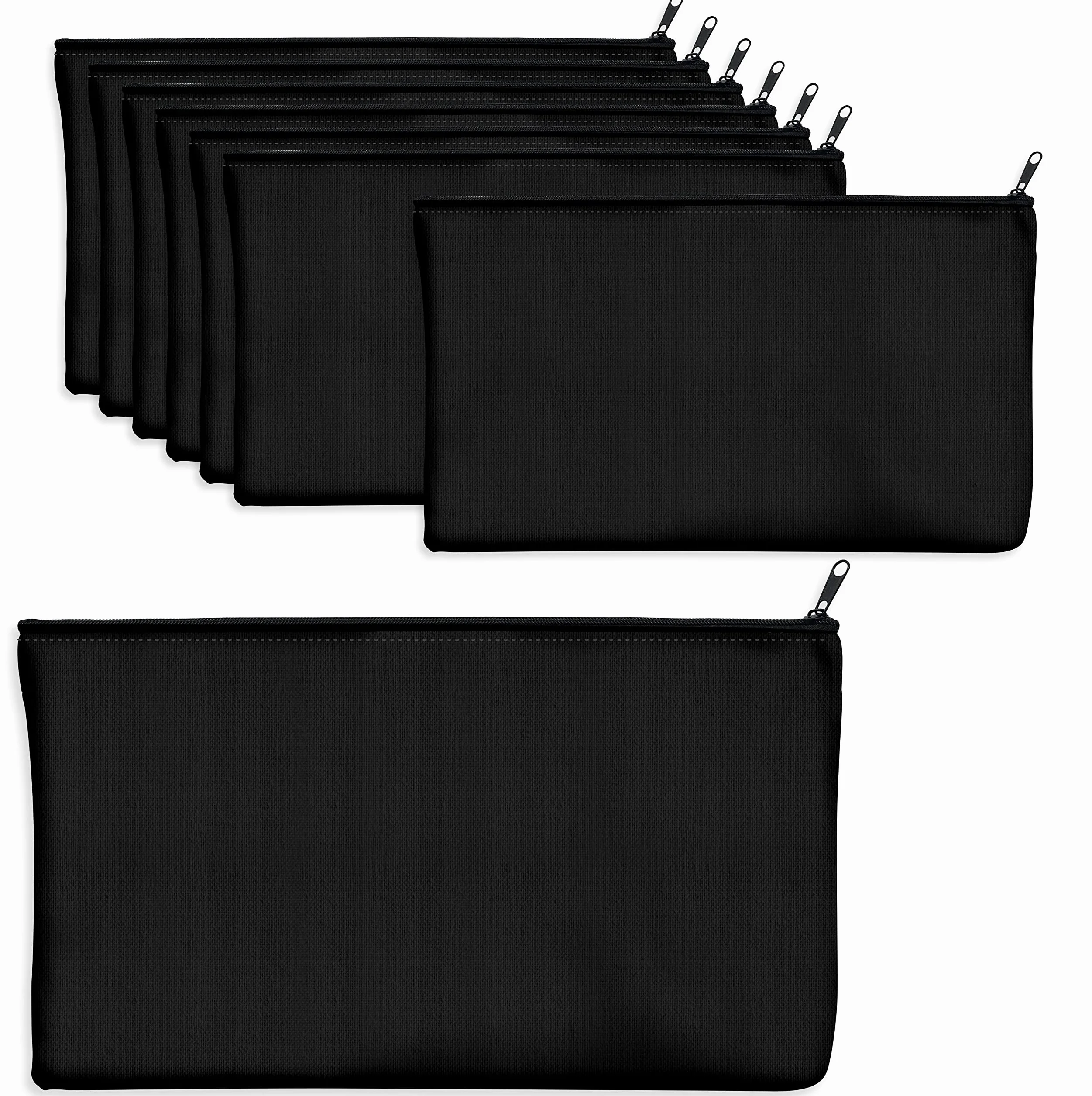 Sacs en Coton Vierge Artisanat Trousse de Maquillage Rangement Cosmétiques Noir 21 x 12 cm