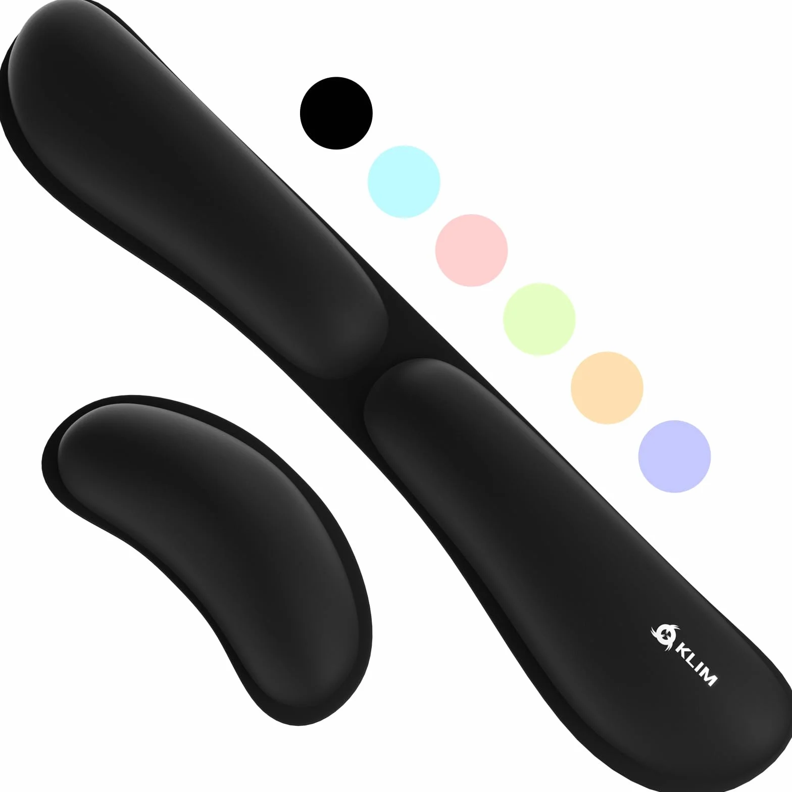 KLIM Repose Poignet Set Ergonomique Souris Clavier Mousse Mémoire Forme Support Gaming Bureautique Noir