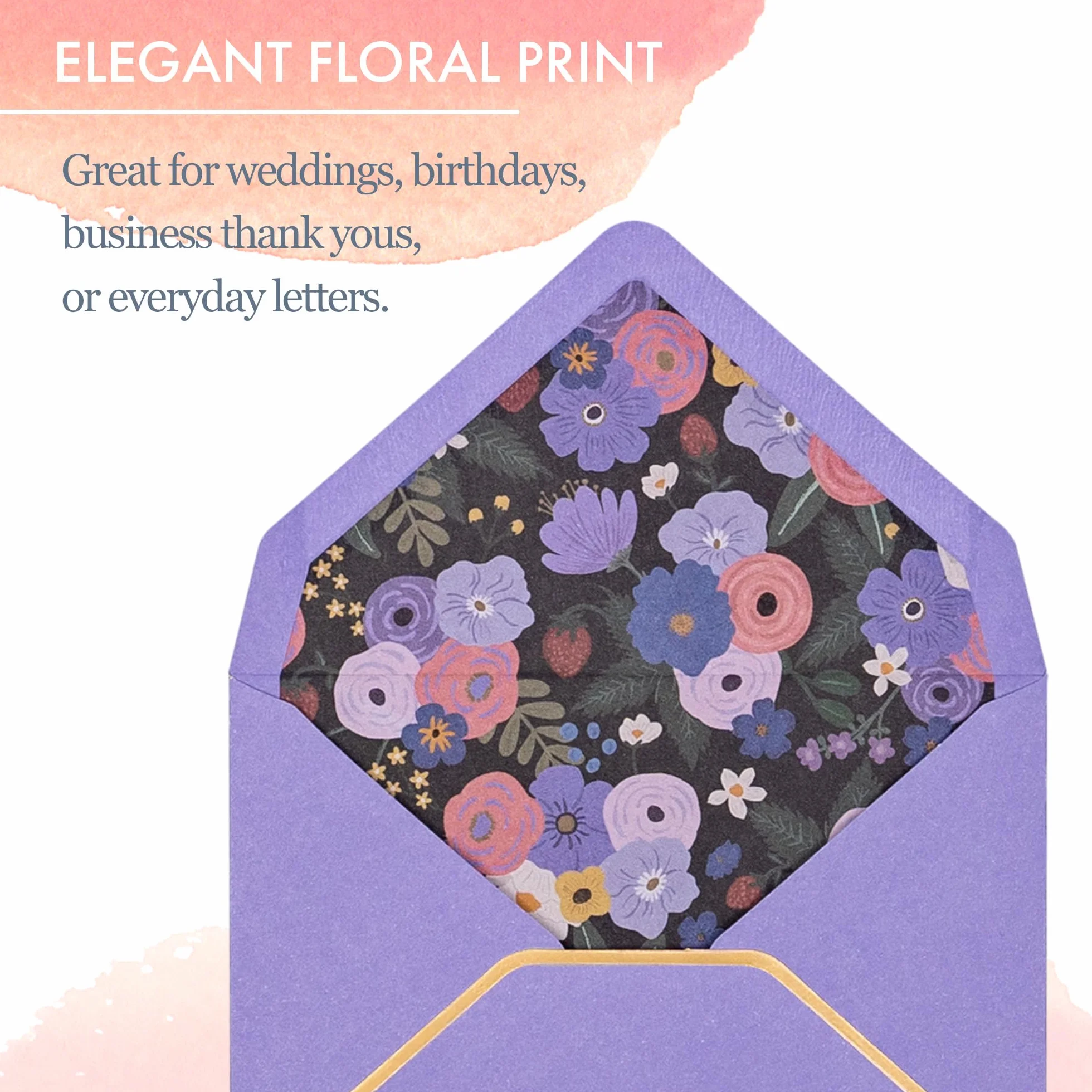 Softbloom Tapestry Mini Enveloppes Lot de 60 6 Couleurs 9,4 x 6,9 cm Intérieur Fleuri