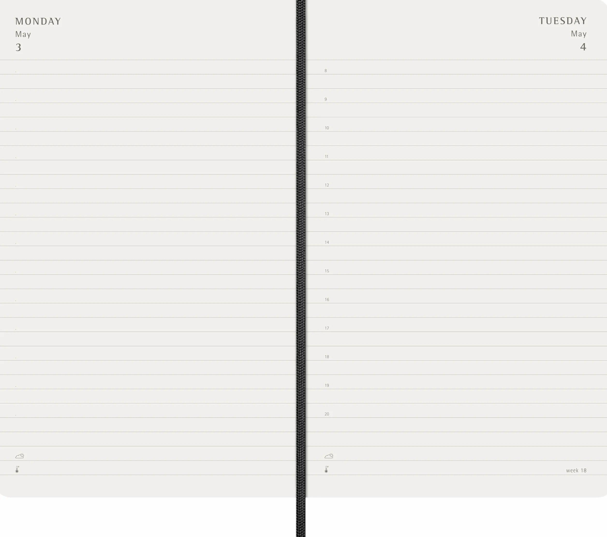 Moleskine Agenda Journalier 2026 2027 18 mois Couverture Souple Fermeture Élastique Noire Large 13 x 21 cm