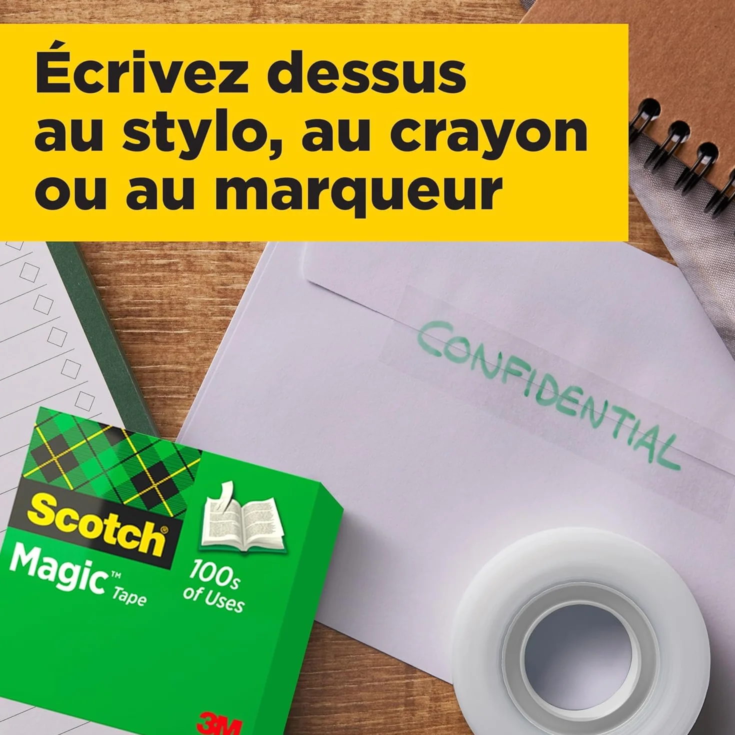 Scotch Magic Tape Dévidoir + Ruban Invisible 19 mm x 38 m 1 Rouleau