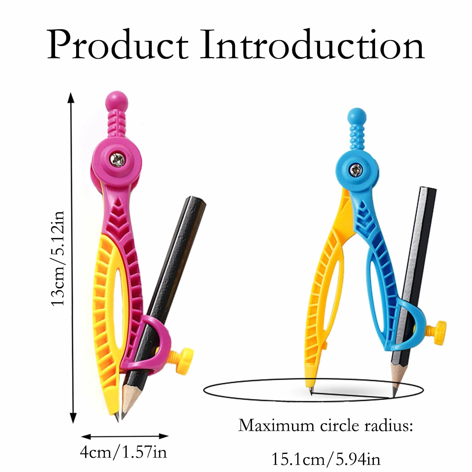 Lot de 2 Compas d'Étude Ergonomiques pour Mathématiques et Géométrie