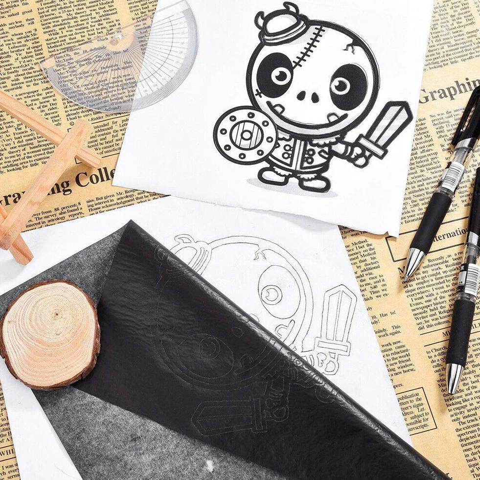 Papier Transfert Carbone A4 100 Feuilles Bleu pour Bois Toile