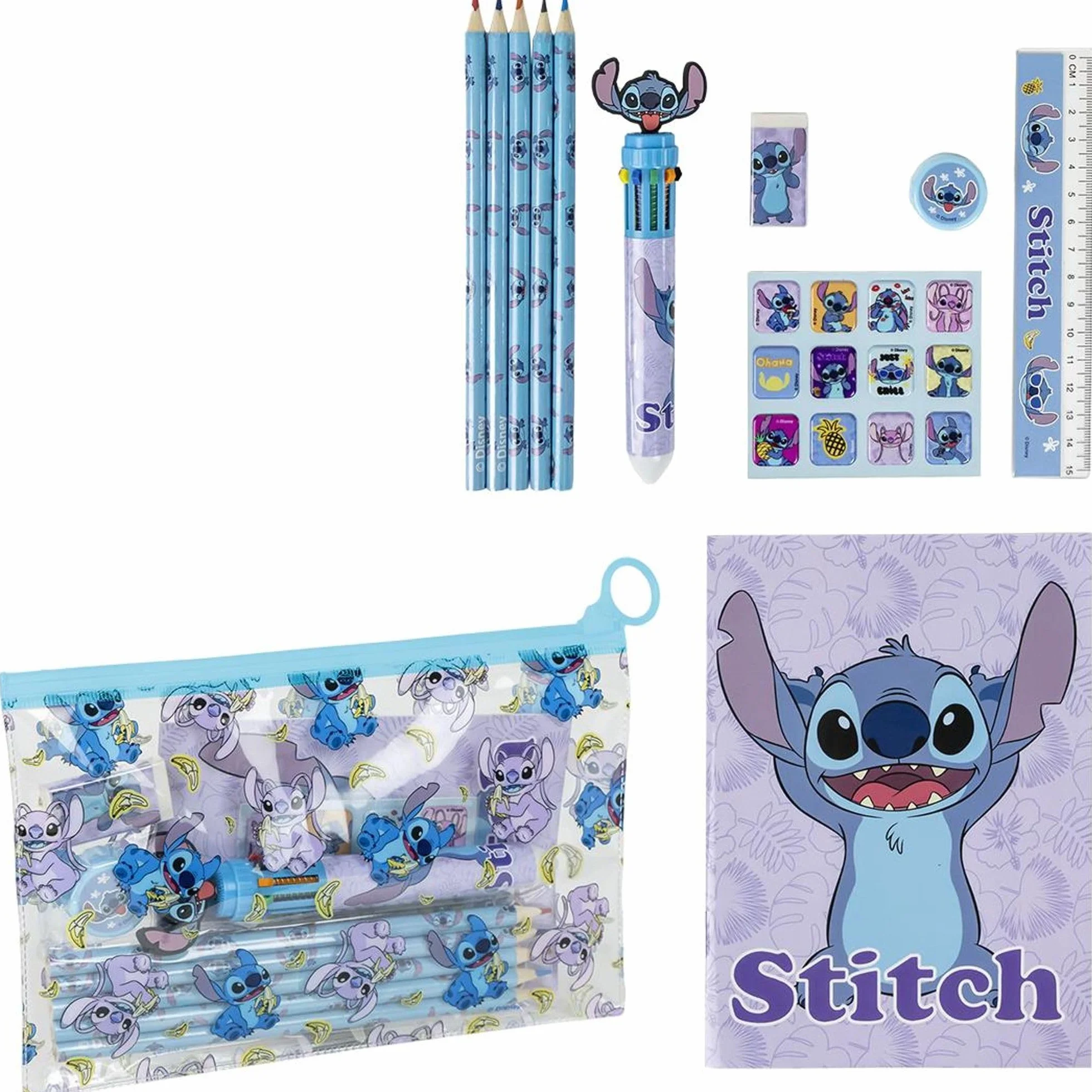 Stitch Inspired Set de papeterie 22x14x0,5 cm Bleu