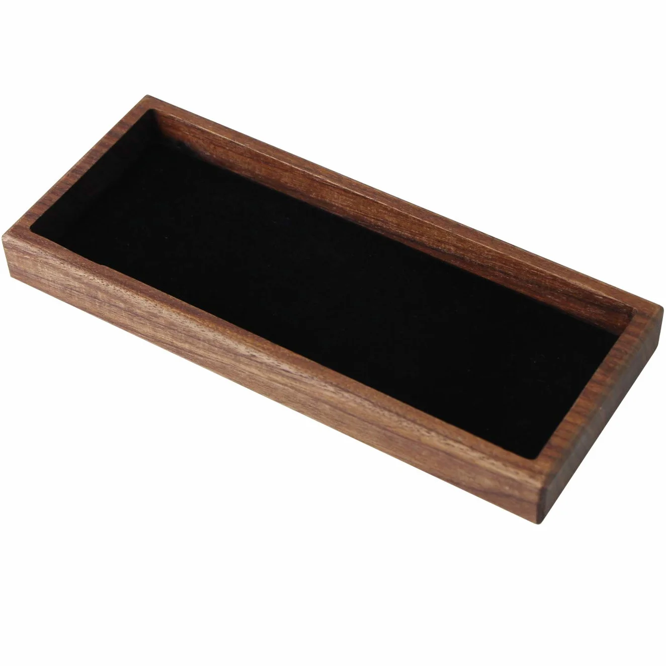 Aufodara Porte-stylo Plumier en Bois Véritable Boîte de Bureau Plateau de Rangement Marron Noyer