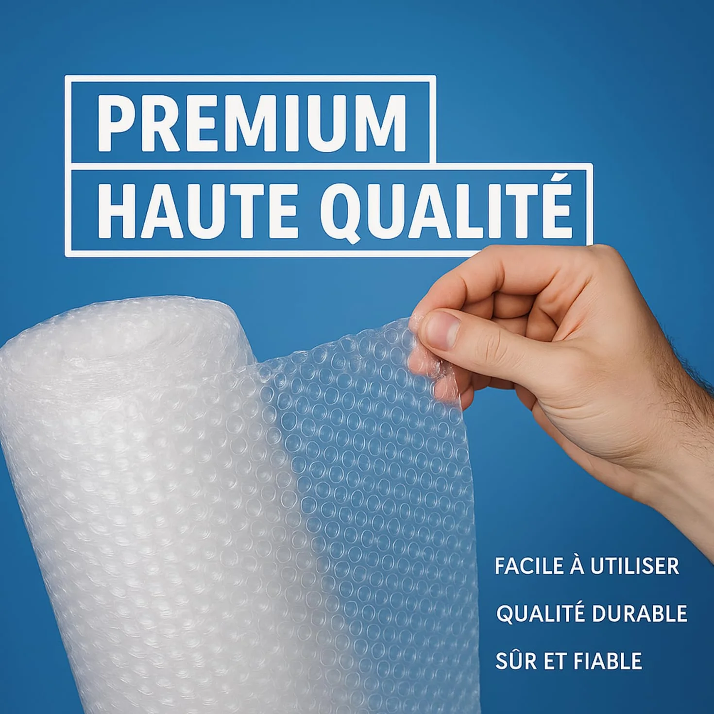 Rouleau Papier Film à bulles 20 m x 50 cm Fabriqué en France Papier Bulle Épaisseur Renforcée