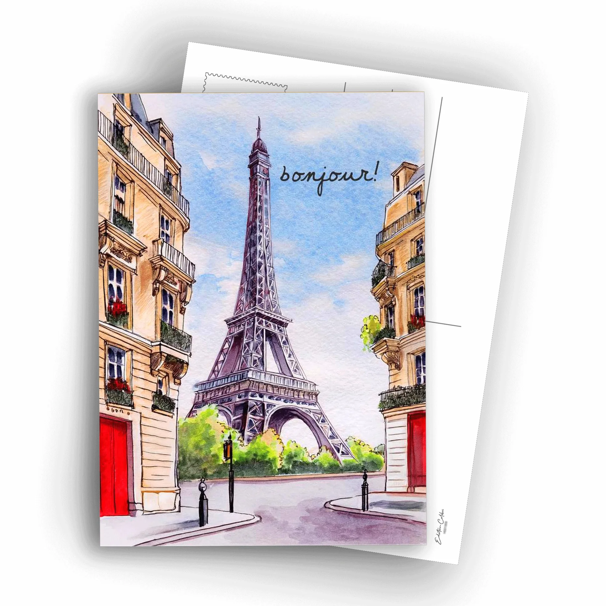 Colibri Paris Postcards Eiffel Tower Watercolour Illustration Pack of 10 A6