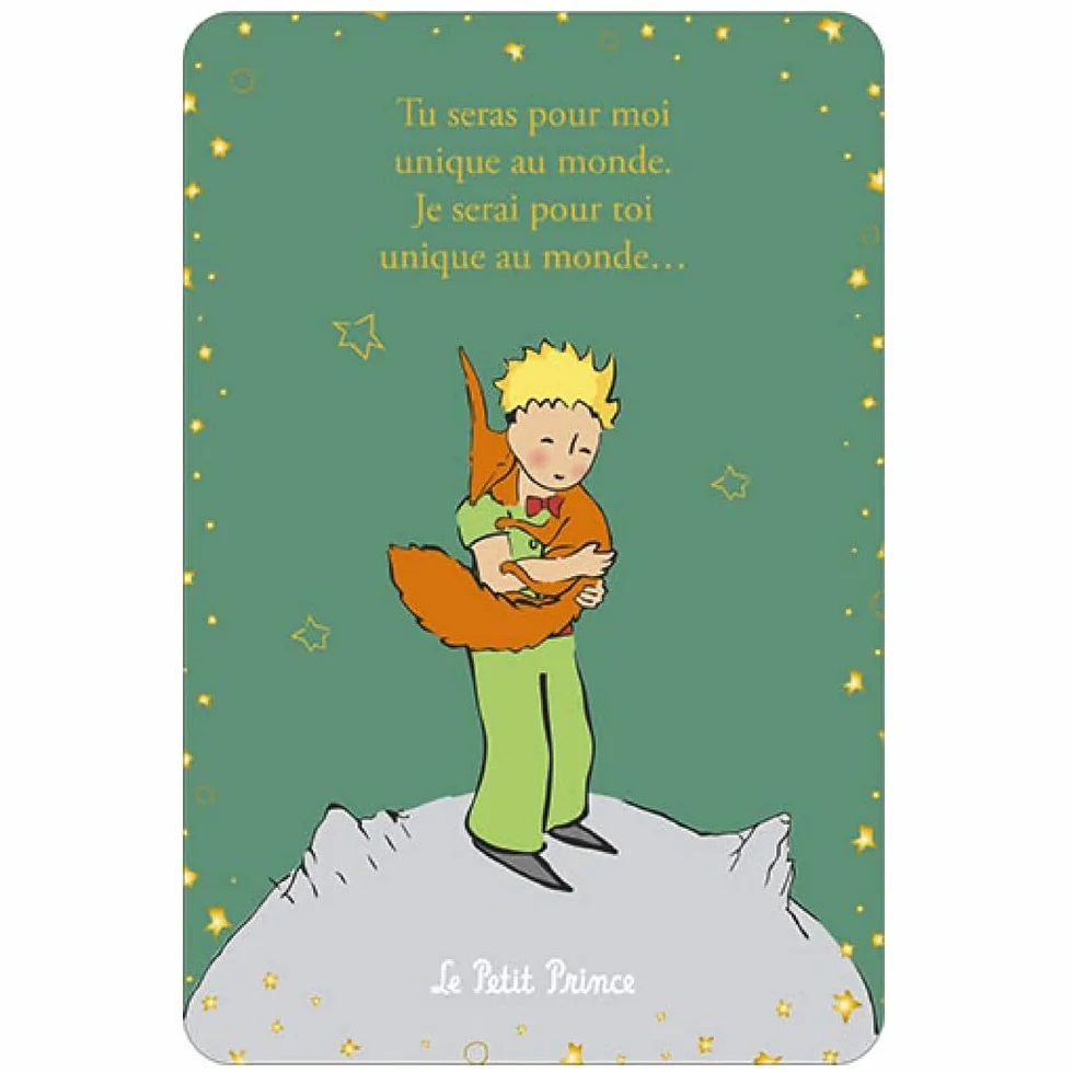 KIUB Carte Petit Prince tenant affectueusement son renard 10x15cm