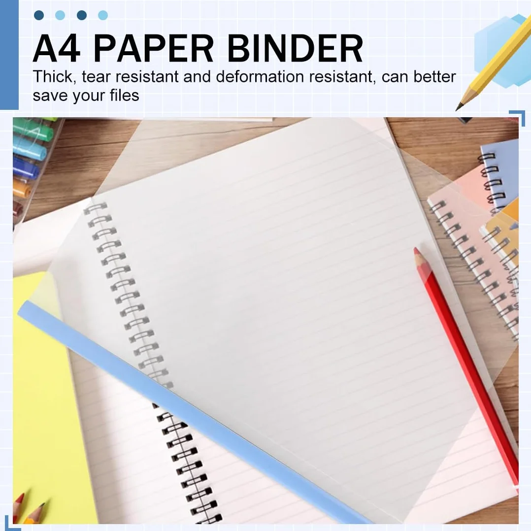 Couverttures Rapport A4 Plastique Barre Coulissante Lot de 10 Bureau École