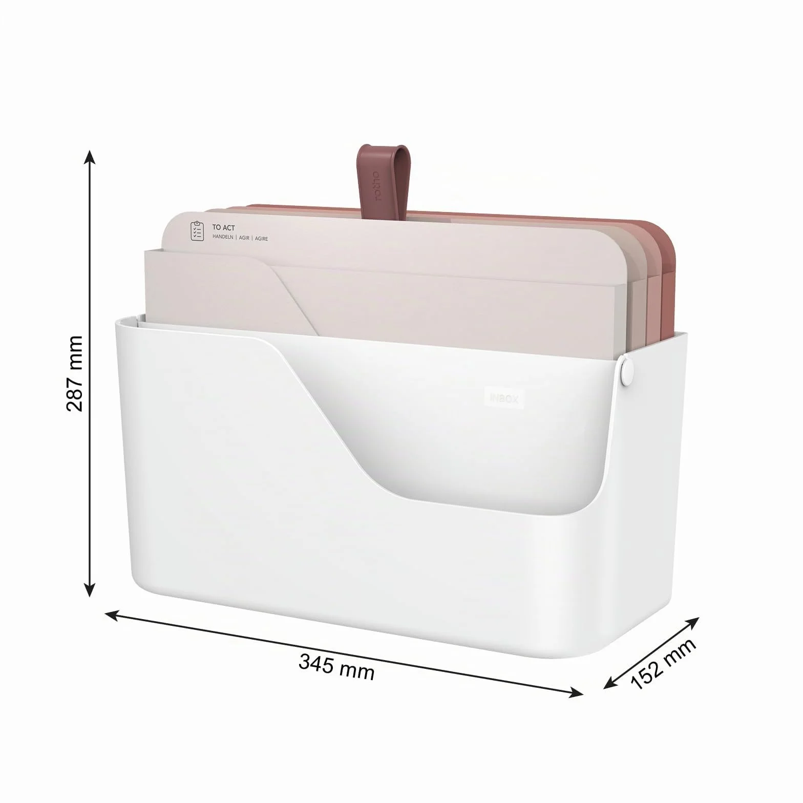 Rotho MyPaper Plus Organiseur de documents en plastique PP sans BPA blanc/rouge 36,4 x 16,8 x 31,7 cm