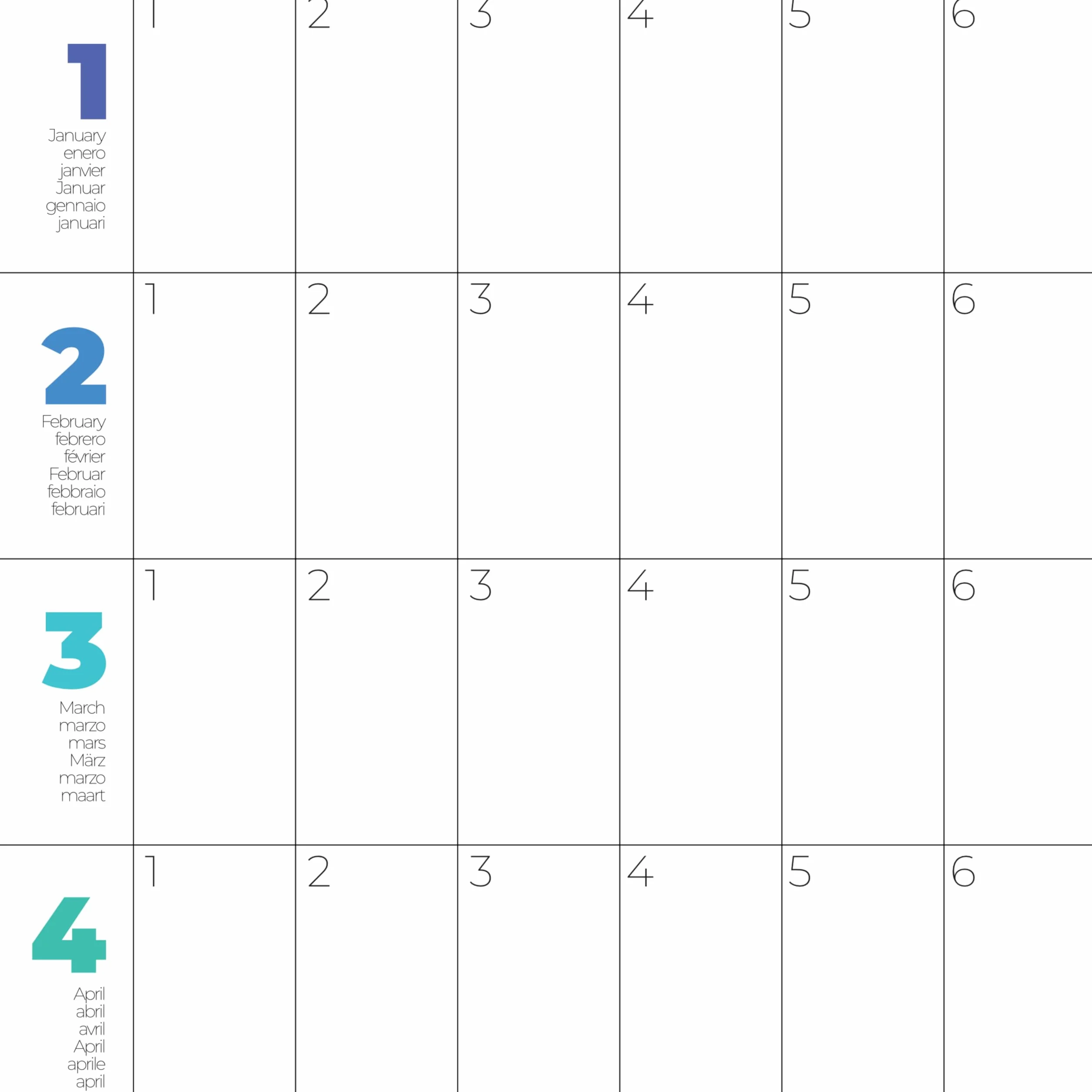 Planificateur Annuel Mural Sans Date A1 84x60 cm Grand Calendrier Poster Personnalisable