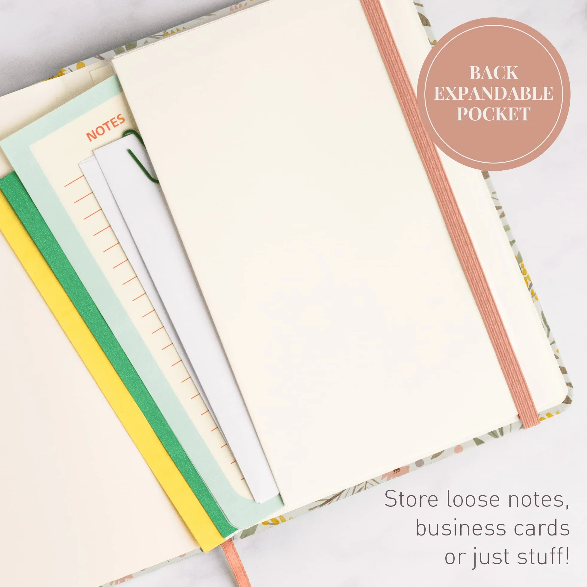 Carnet Rileys & Co Journal ligné 20,3 x 15,2 cm Couverture en feuille d'or 240 pages Couverture rigide Floral
