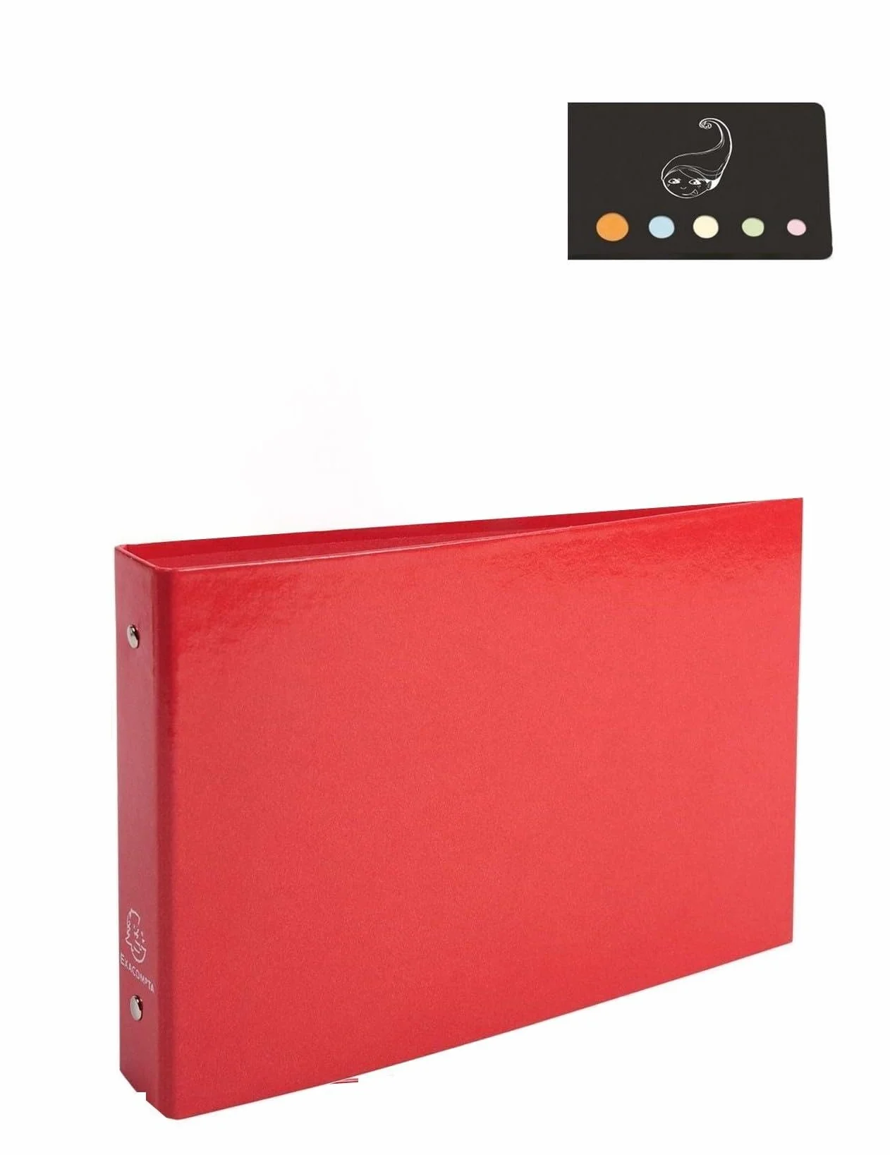 Classeur A5 + 100 Fiches Bristol Quadrillées Perforées + Index Adhésif Blumie Rouge