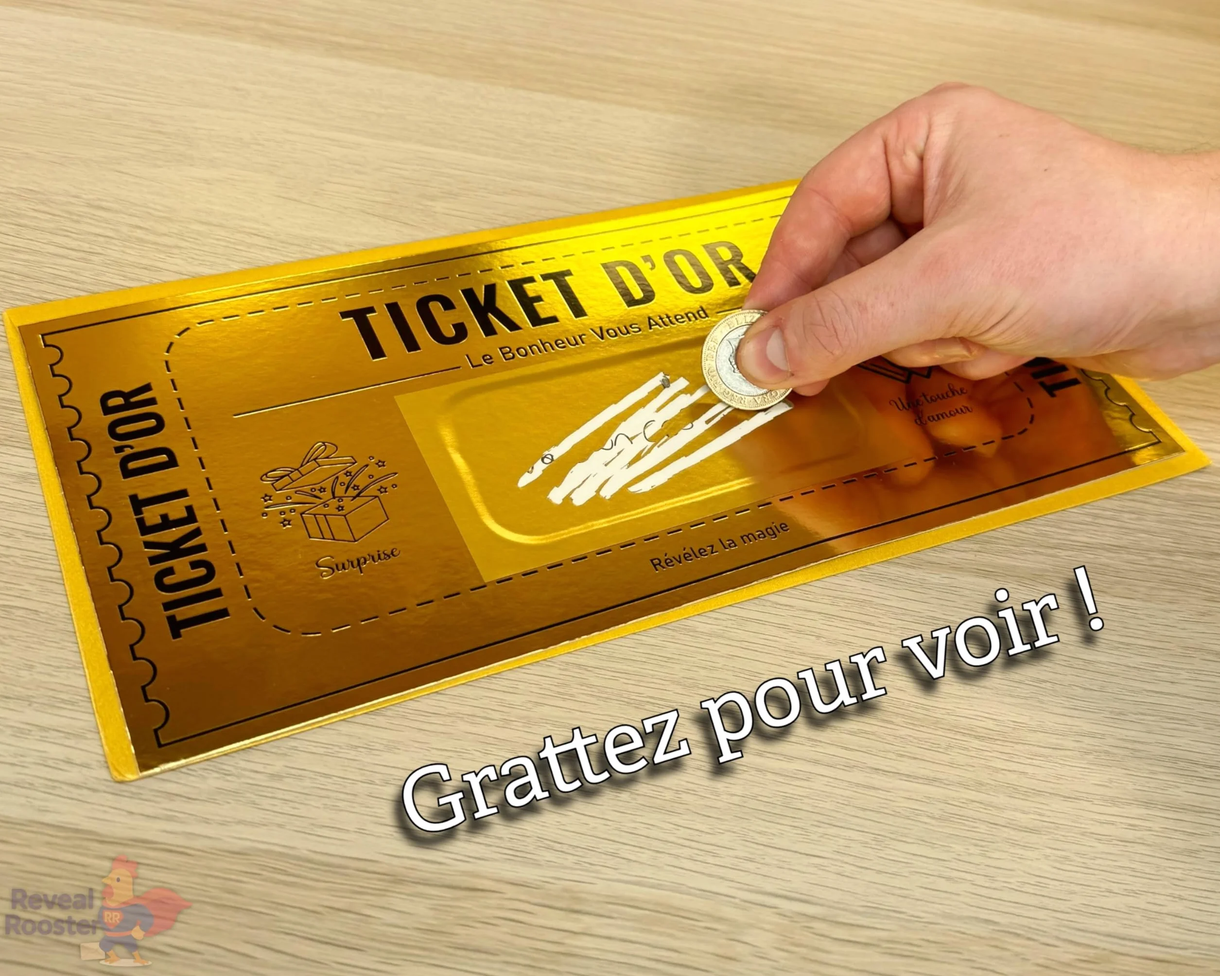 Grande Cartes à Gratter en Or Golden Ticket Surprise Idées Cadeaux d'Été Cadeaux de Graduation Passe d'Embarquement pour les Fêtes (Lot de 1)