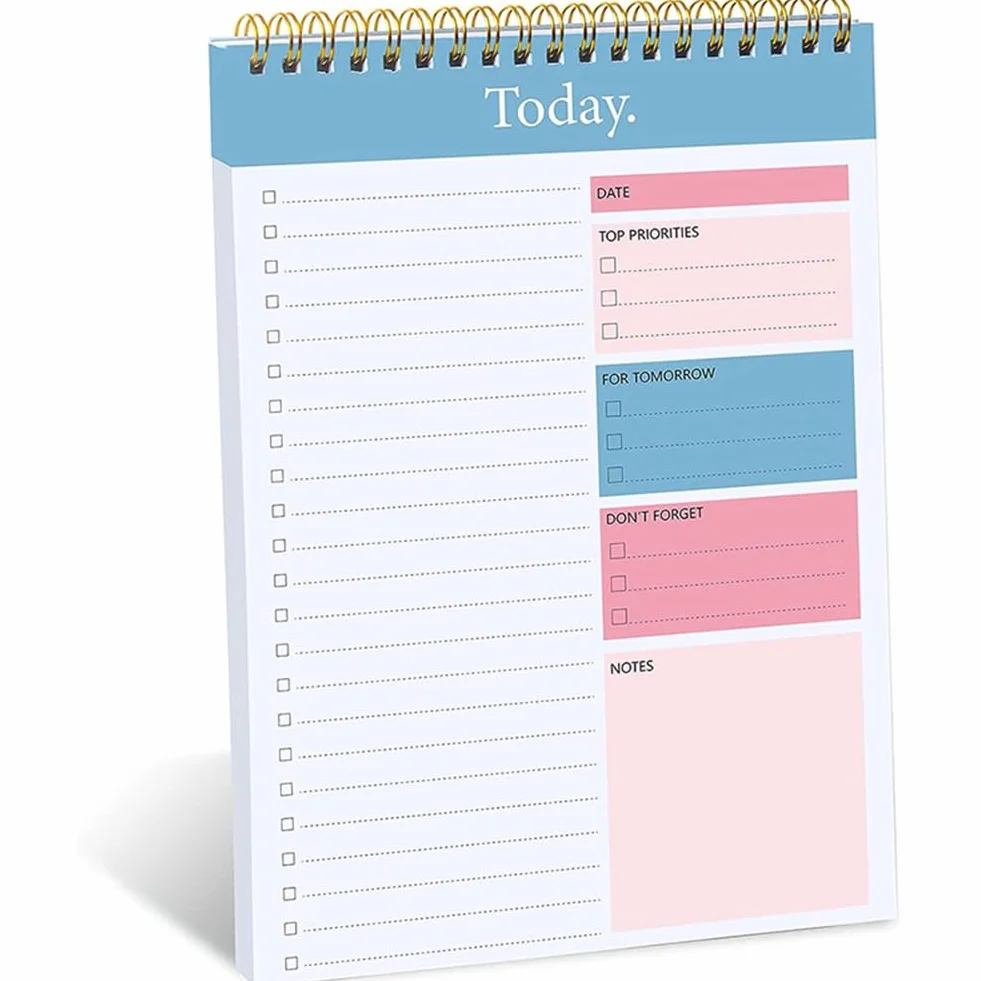Planificateur de Tâches Bloc-Notes 2 Pièces, Carnet de Notes Papier, Organiseur de Productivité