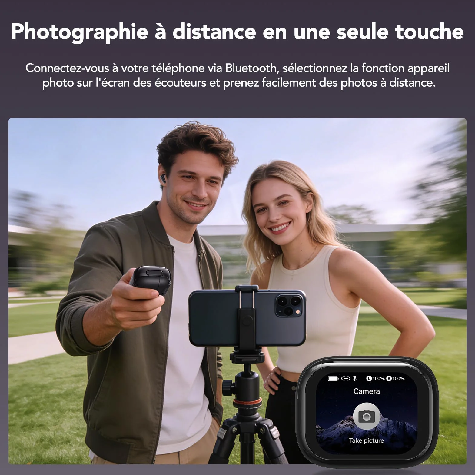 NE68 AI Écouteur Traducteur Instantané 150 Langues, ANC/ENC Réduction du Bruit, Écran Tactile LED, IPX5, 60H Autonomie