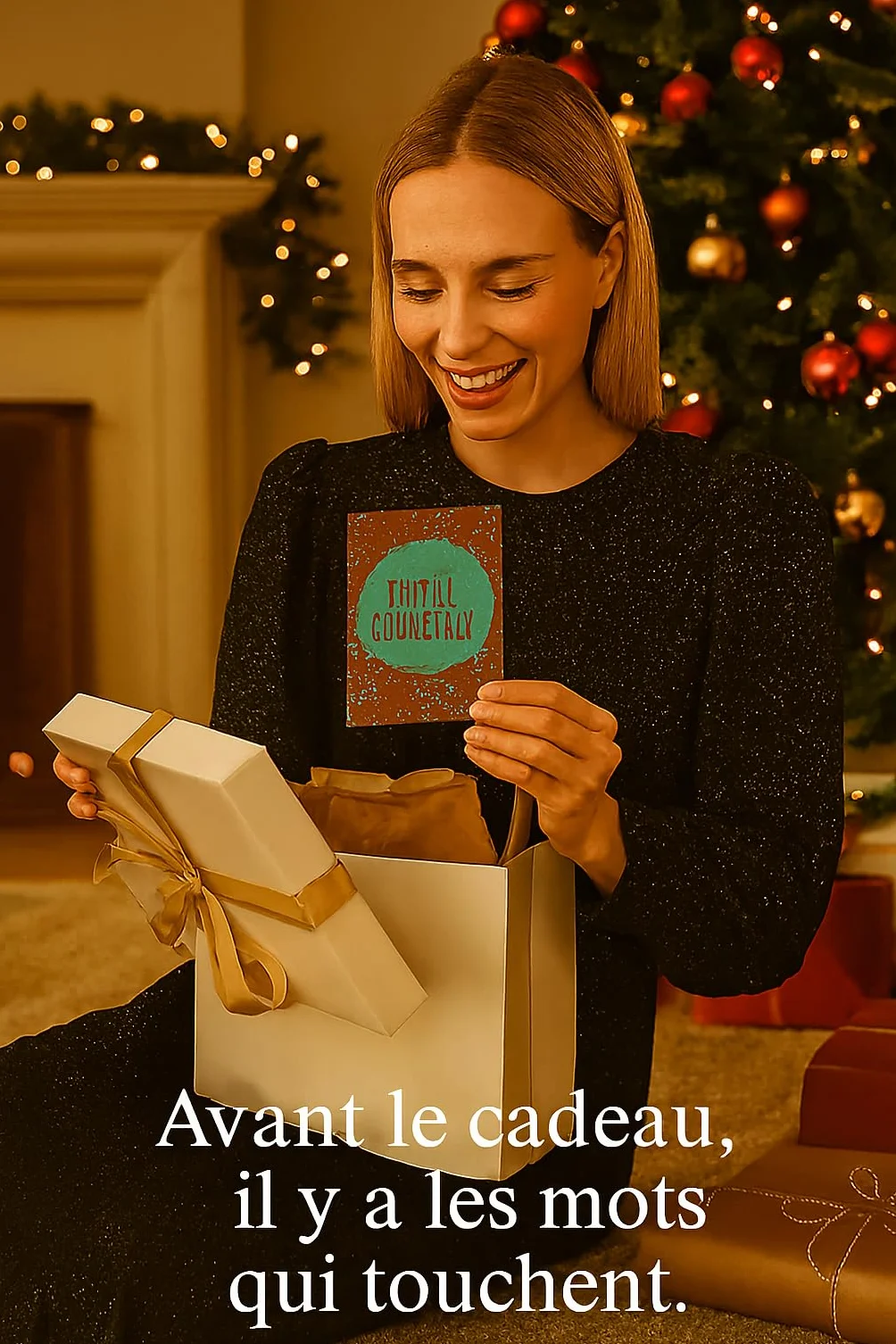 Coffret de 10 Cartes de Noël de Luxe avec Enveloppes – Designs Festifs Élégants, Ornements Dorés, FSC Certifié