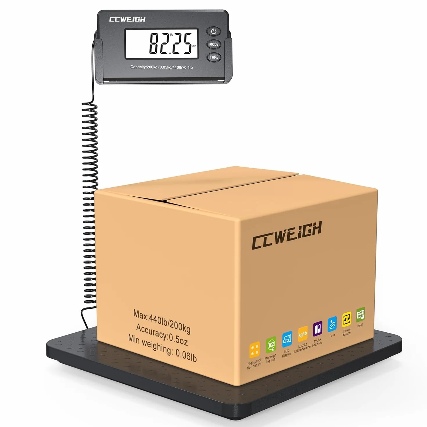 Shipping Scales 440lbs x 1oz Postal Scale ABS Large Platform for Packages Small Business