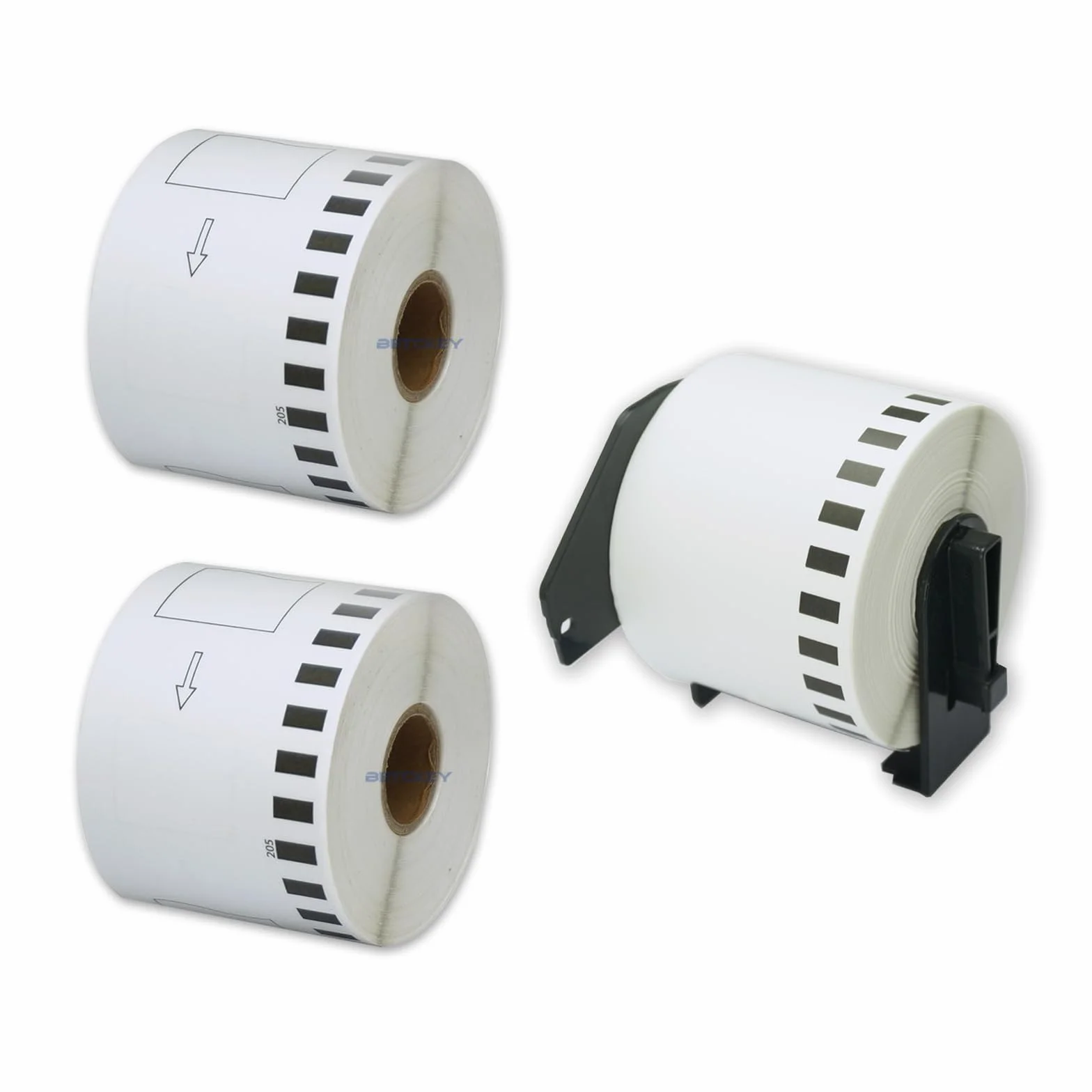 BETCKEY DK-22205 3 Rouleaux Étiquettes 62mm x 30.48m Noir sur Blanc pour Brother QL