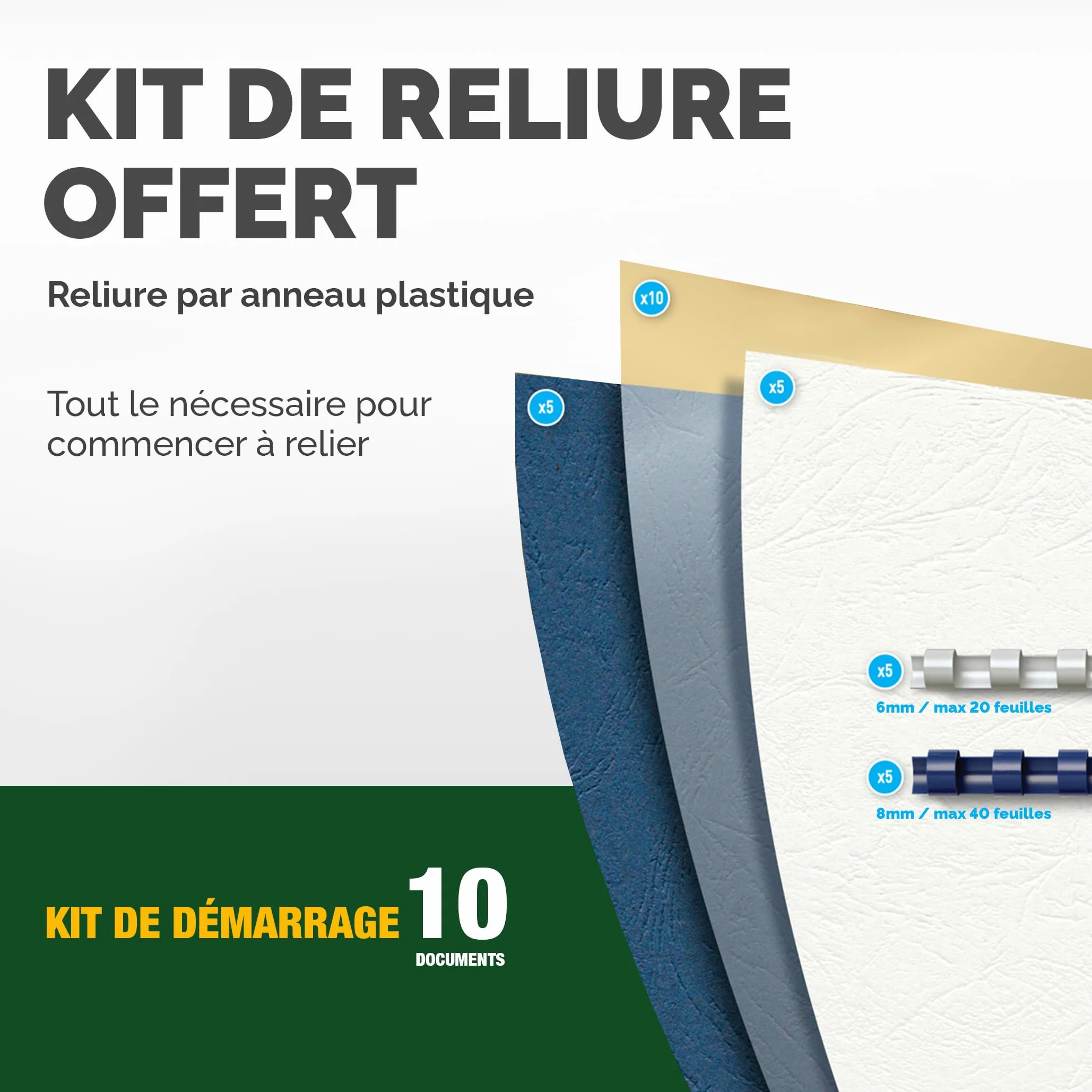 Fellowes Pulsar+ Perfore 20 feuilles A4 Relieuse manuelle à anneaux plastique 300 feuilles 10 couvertures