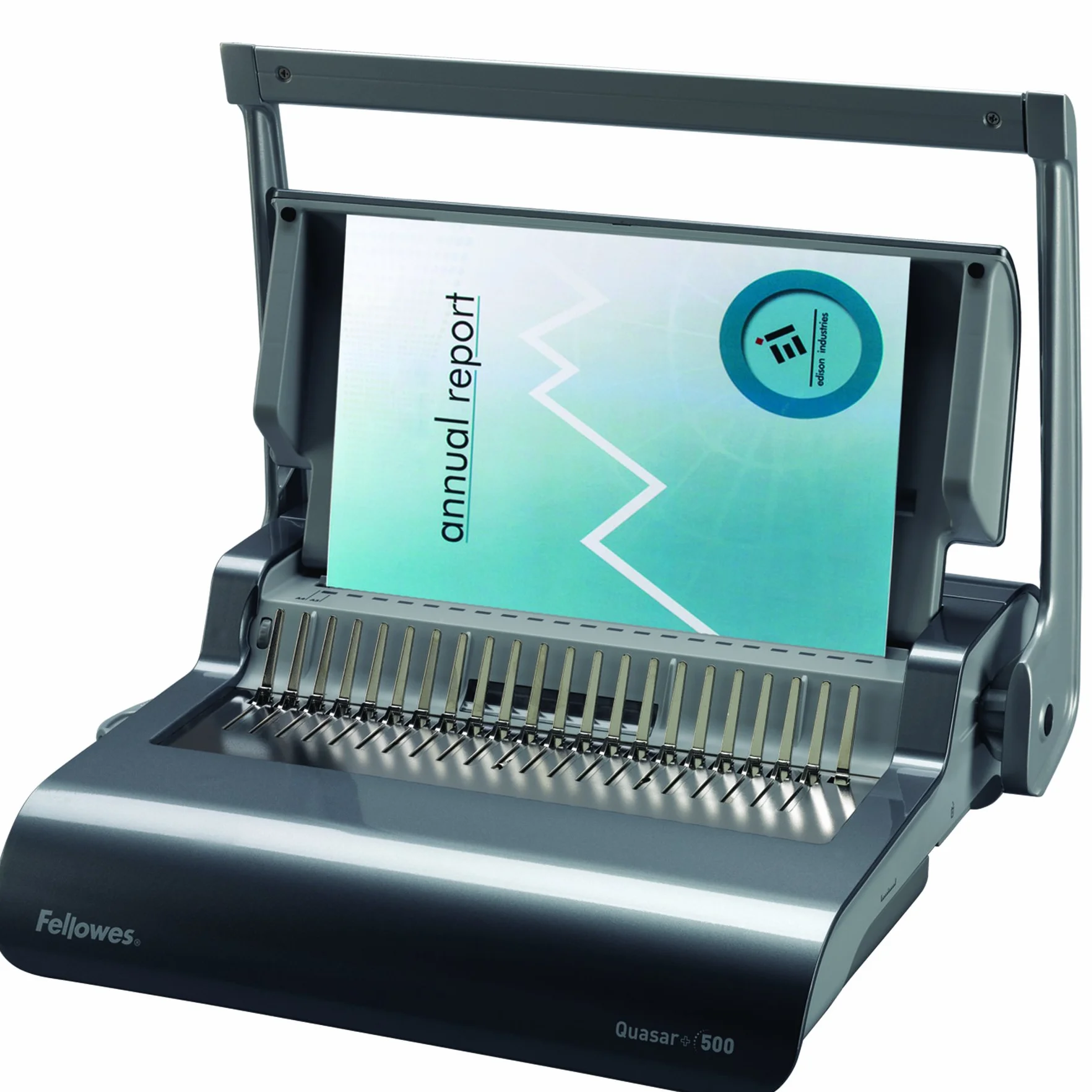 Fellowes Quasar+ Machine à relier 21 trous 500 feuilles Argent
