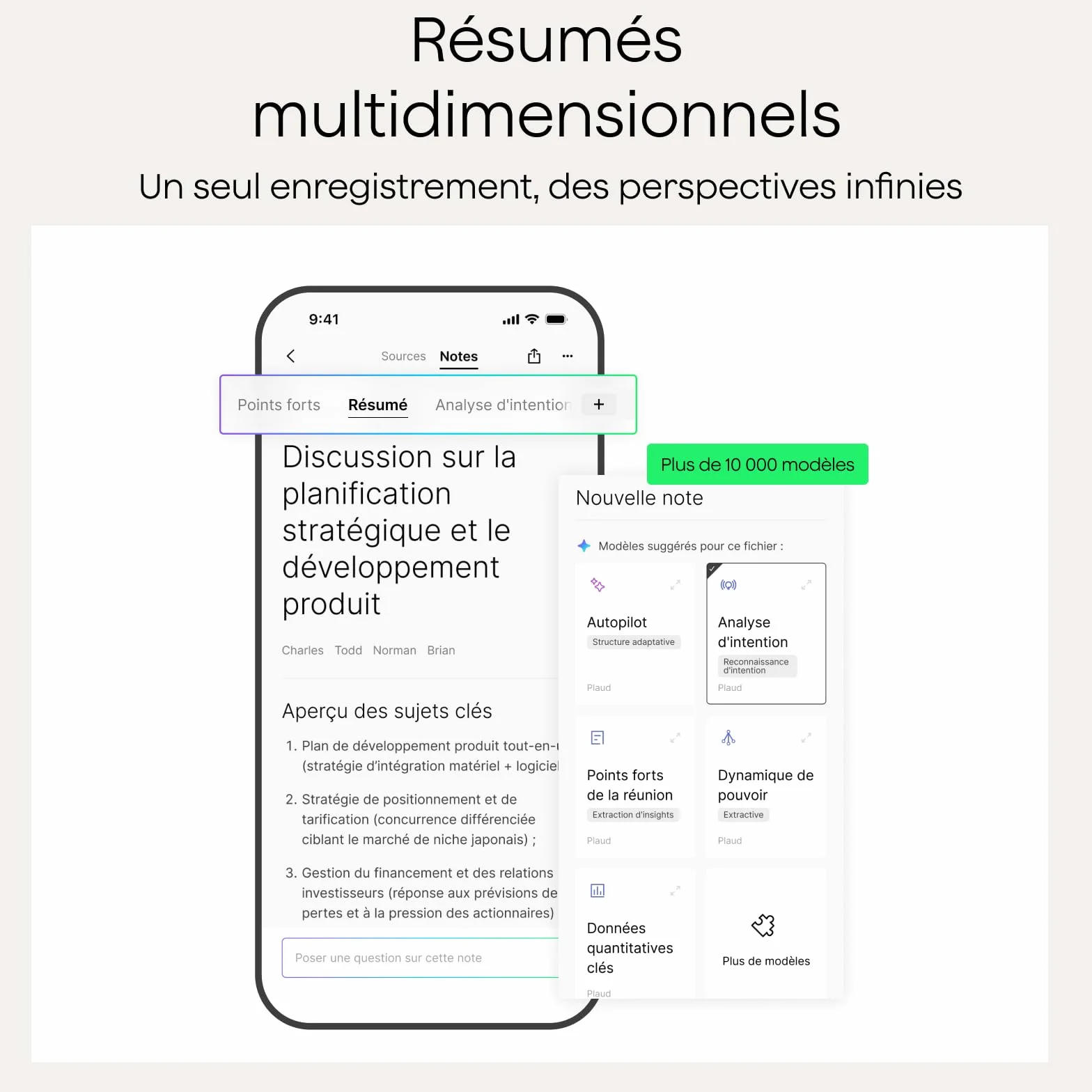 Plaud Note Pro Enregistreur Vocal IA Dictaphone Numérique avec Transcription, Résumé IA, 50h d'Enregistrement