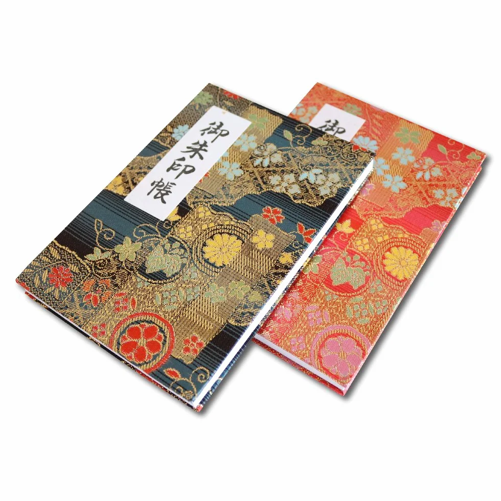 Hotokudo Goshuin-cho Carnet Japonais Tampons Pèlerin avec Étui Protection Bleu Marine 40 Pages Brocart