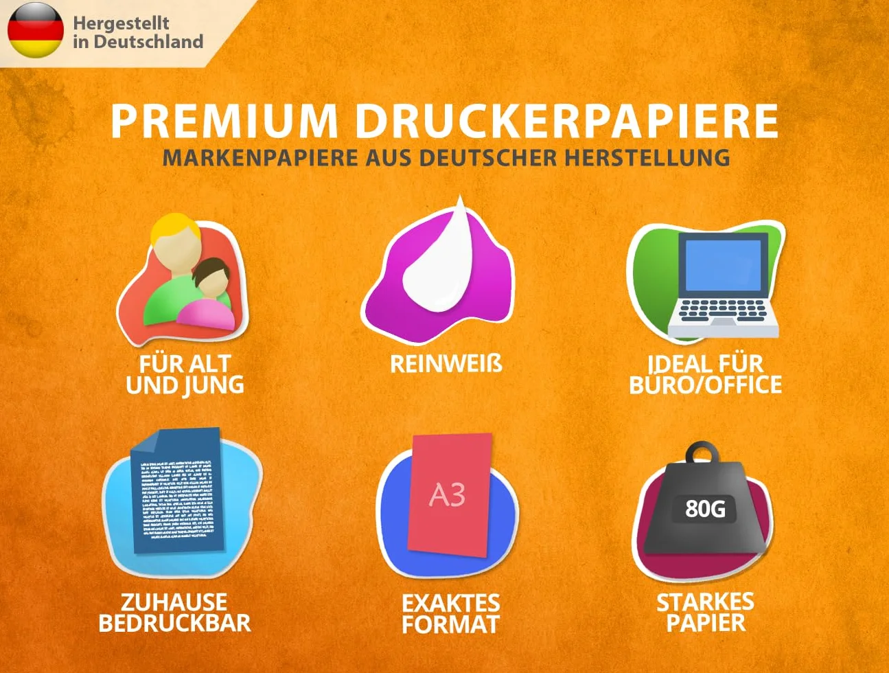 Papier imprimante blanc A3 150 feuilles 80 g DIN pour photocopieur laser jet d'encre