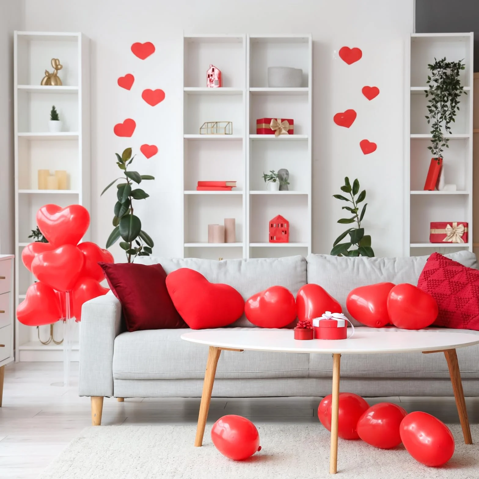 Cœurs en Papier Découpés 2,5 Pouces Assortiment Saint-Valentin Bleu Vert Rose 100Pcs