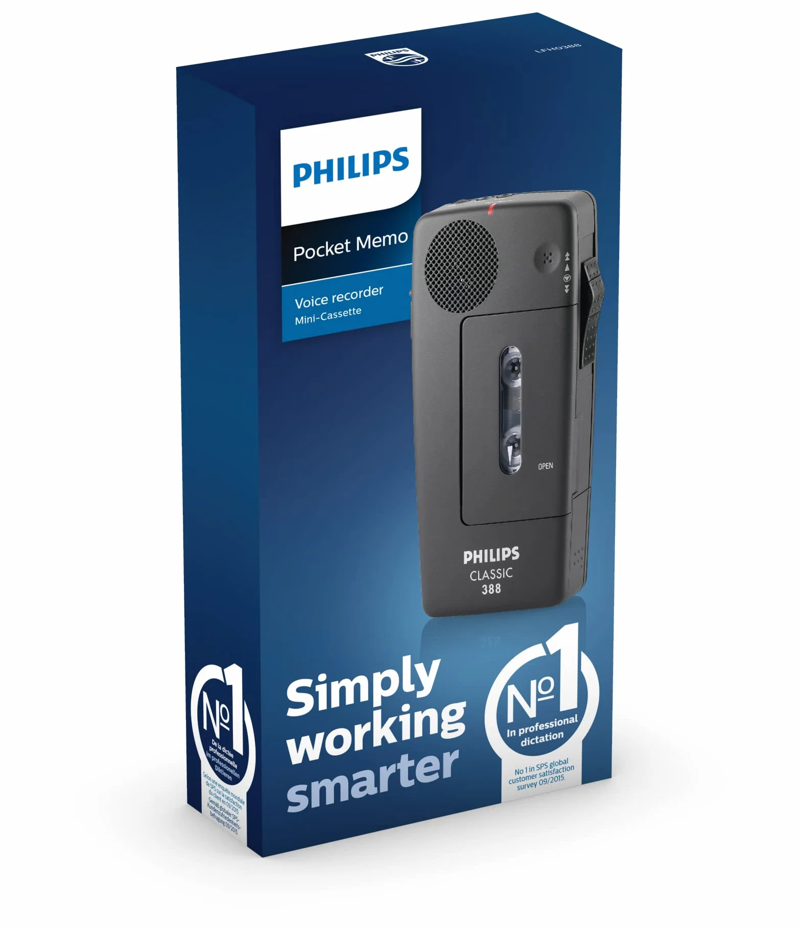 Philips LFH0388/00 Pocket memo Machine à dicter Mini-Cassette
