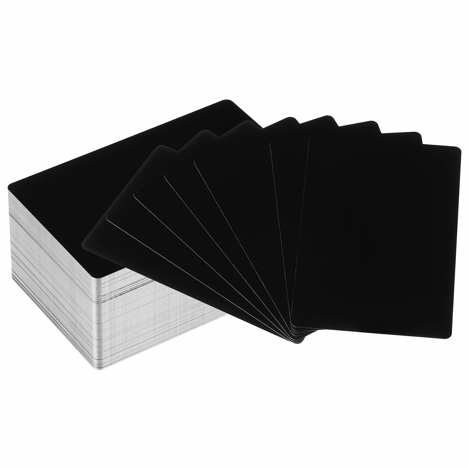 PATIKIL 200 Cartes Métal Business vierges 0,21 mm Épaisseur 3.4x2.1 pouce Aluminium Laser Gravure Noir