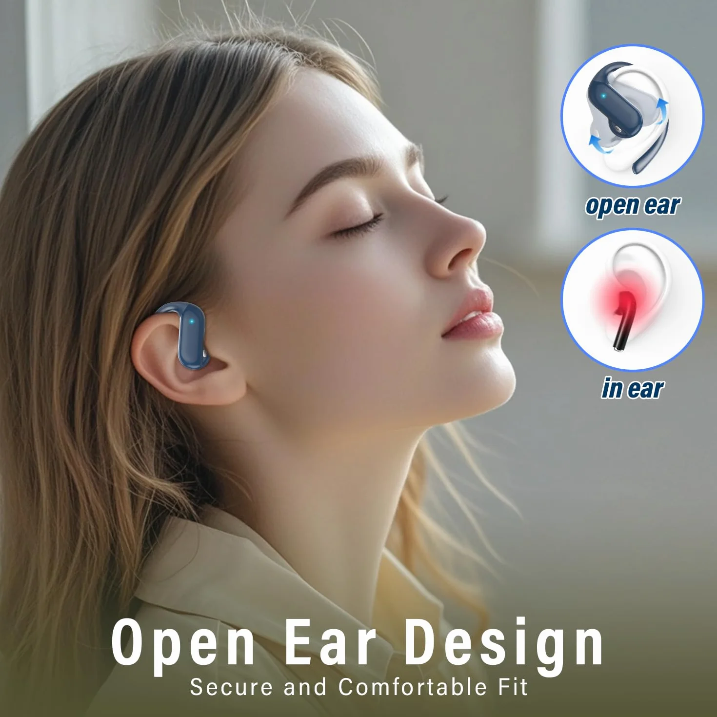 AI Ecouteur Traducteur Instantané Bluetooth 5.4 165 Langues 8 Modes Traduction 42H Open Ear ENC APP Noir