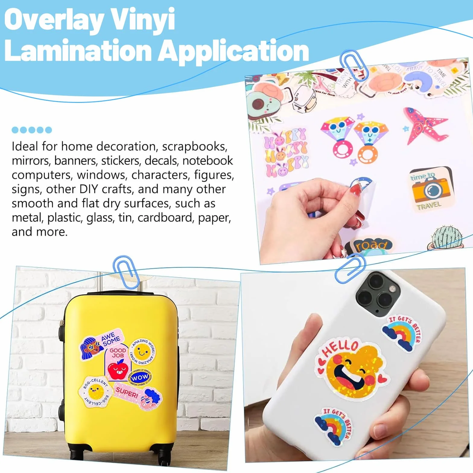 TECKWRAP Papier adhésif holographique vinyle blanc mat imprimable A4 21,6 x 27,9 cm scrapbooking