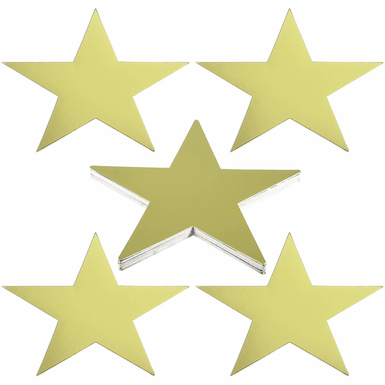 PATIKIL 11" Découpes en Forme d'Étoile, Lot de 48 Étoiles en Papier Double Face Doré pour Décoration de Classe et Artisanat DIY