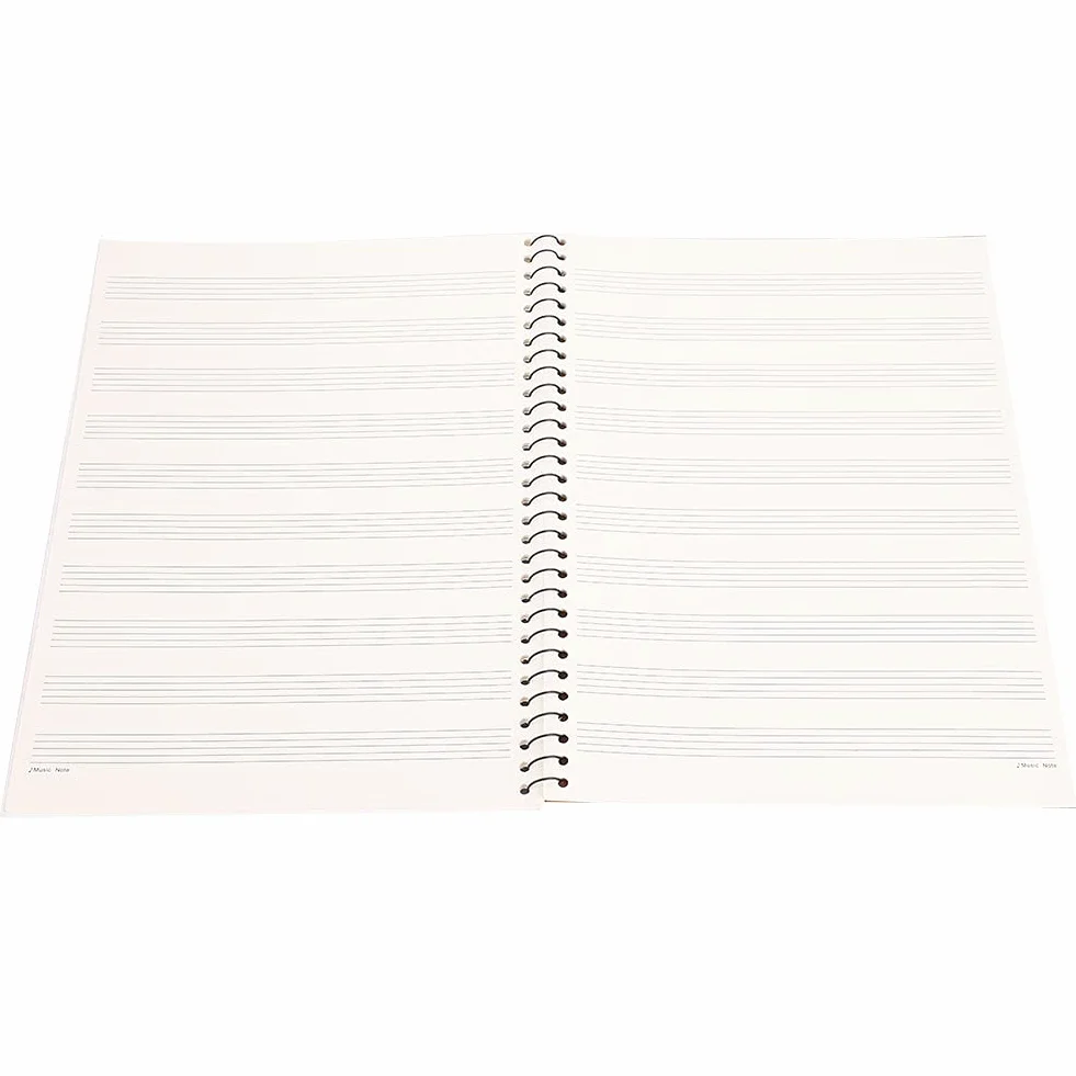 Walfront Papier de Manuscrit de Musique Cahier D'écriture Musicale 50 Pages Carnet de Notes Copie de Partition Écriture avec Couverture de Piano Noire