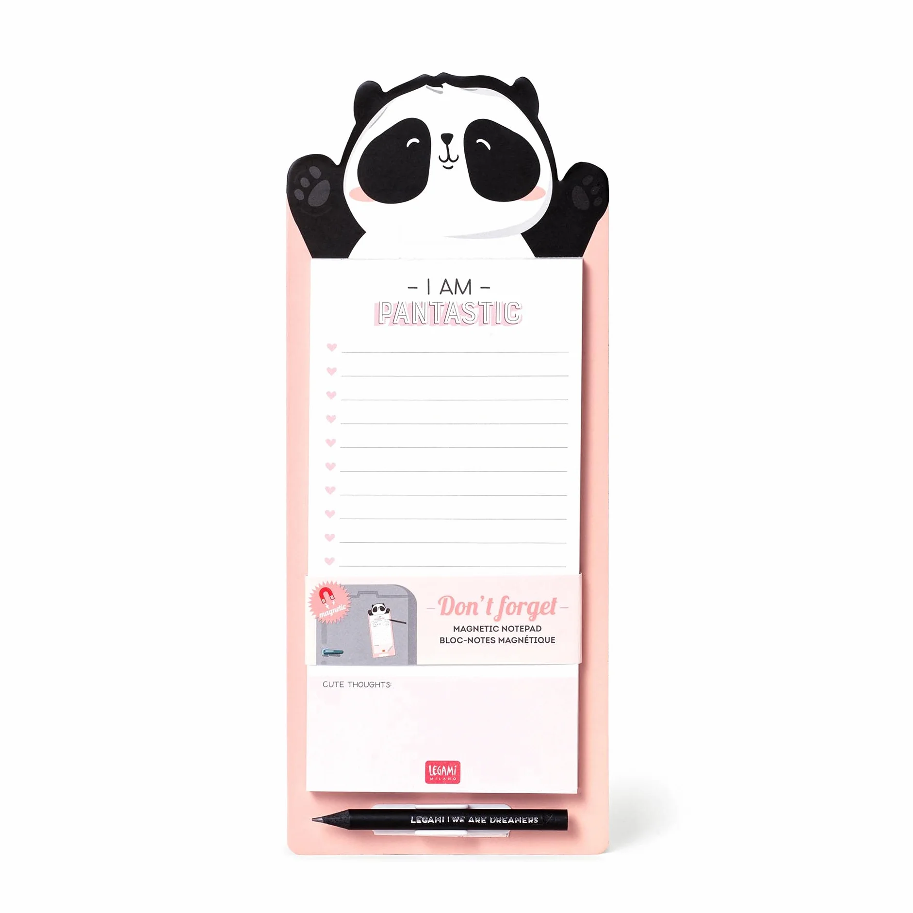 Legami Don't Forget Bloc-notes magnétique 11 x 28 cm Panda