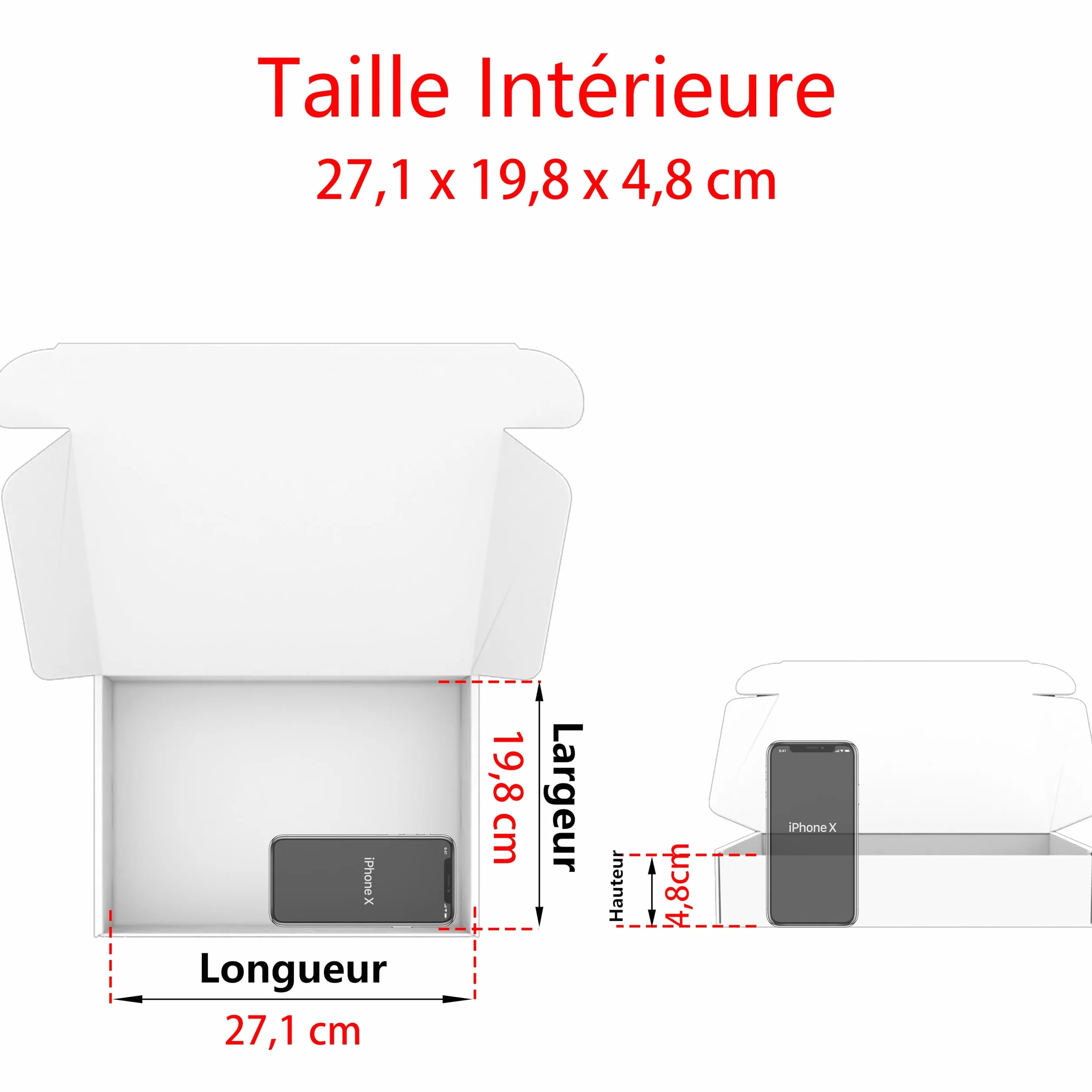 Boîte en Carton d'Expédition 28 x 20 x 5 cm Noire Lot de 25 pour Emballage Cadeau