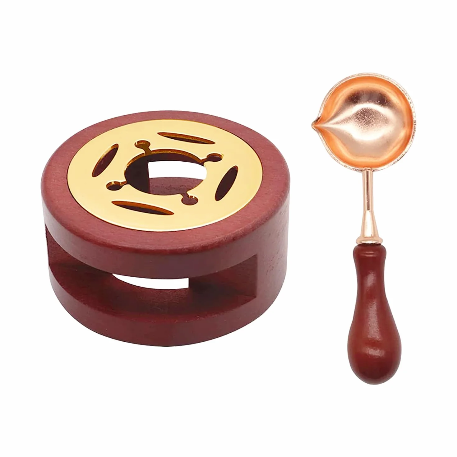 Kit de Tampon de Cire avec Chauffe-Cire et Cuillère, Four à Cacheter (Rouge)