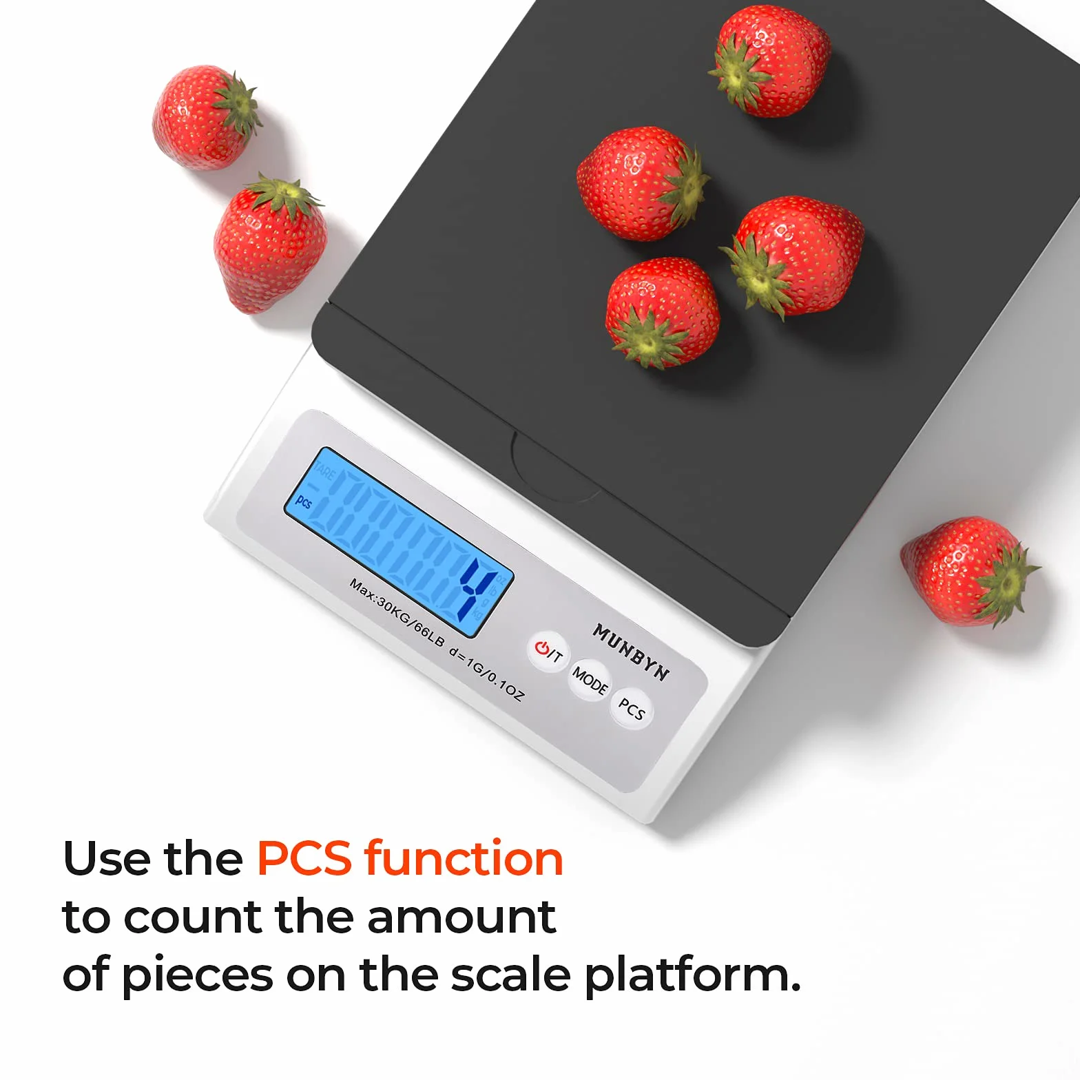 MUNBYN Balance Postale Numérique 30 kg Précision 1g Écran LCD Rétroéclairé Pliable
