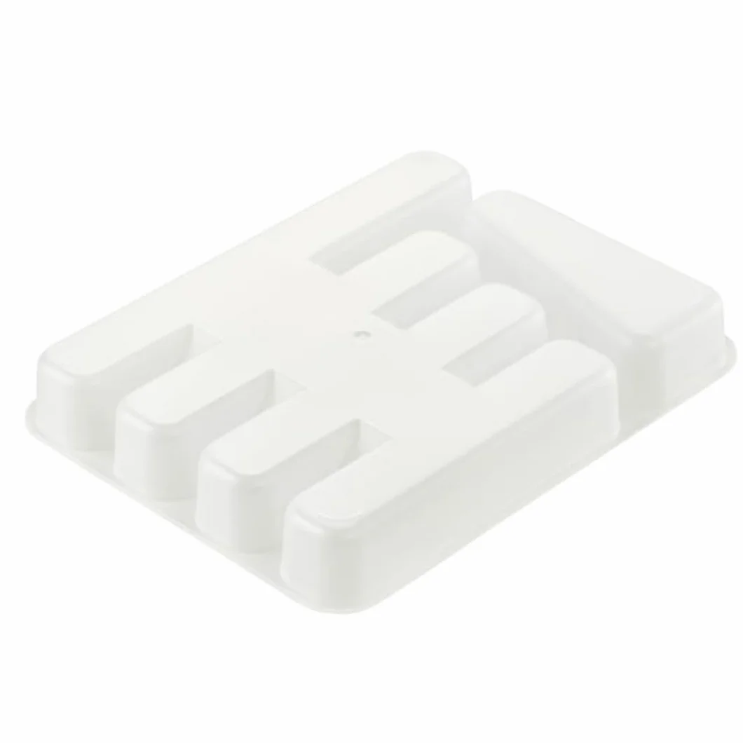 PARENCE Organisateur Couverts 5 Compartiments Range-Tiroir Cuisine Plastique 33x26x5 cm Blanc