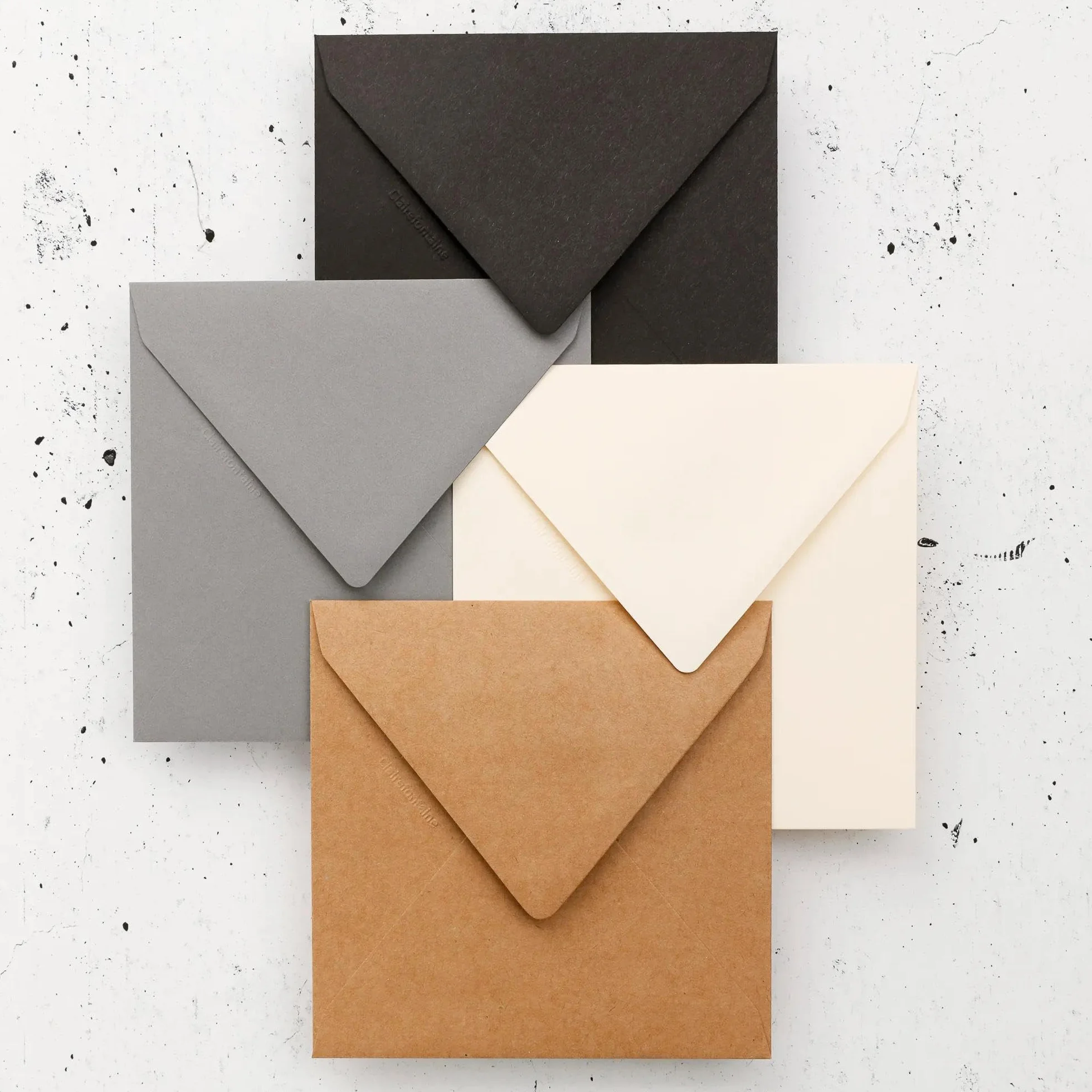 Clairefontaine Enveloppes Gommées 14x14cm 120g/m² Ivoire Papier Premium Lisse