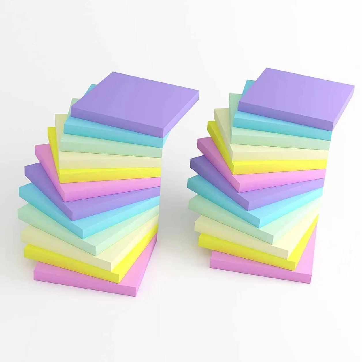 Notes adhésives 7,6 x 7,6 cm 24 blocs couleurs pastel