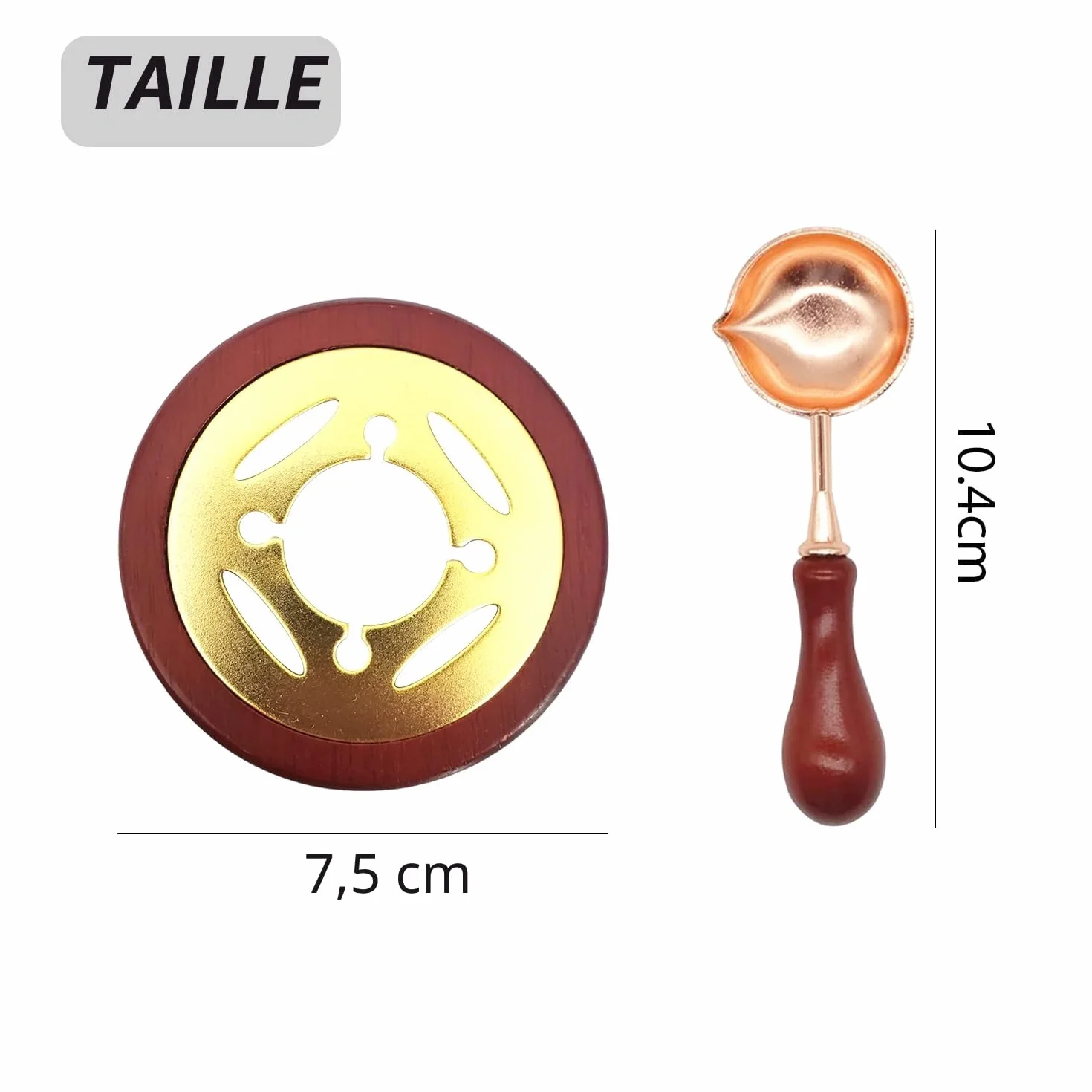 Kit de Tampon de Cire avec Chauffe-Cire et Cuillère, Four à Cacheter (Rouge)