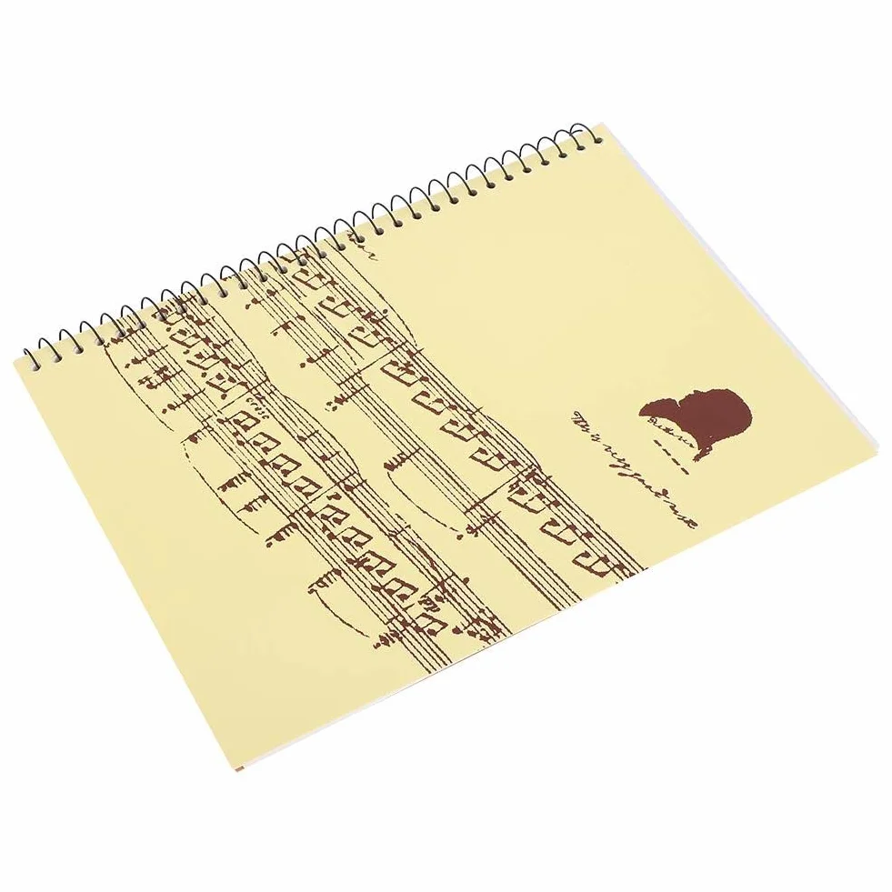 Cahier de manuscrit de notation musicale, partition de musique jaune 50 pages