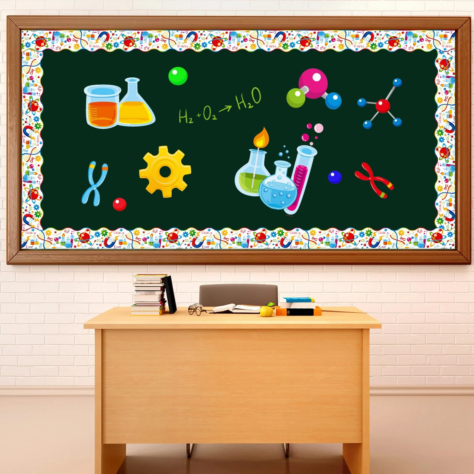 Bordures de tableau d'affichage scientifique festonnée 20 m pour décoration de salle de classe