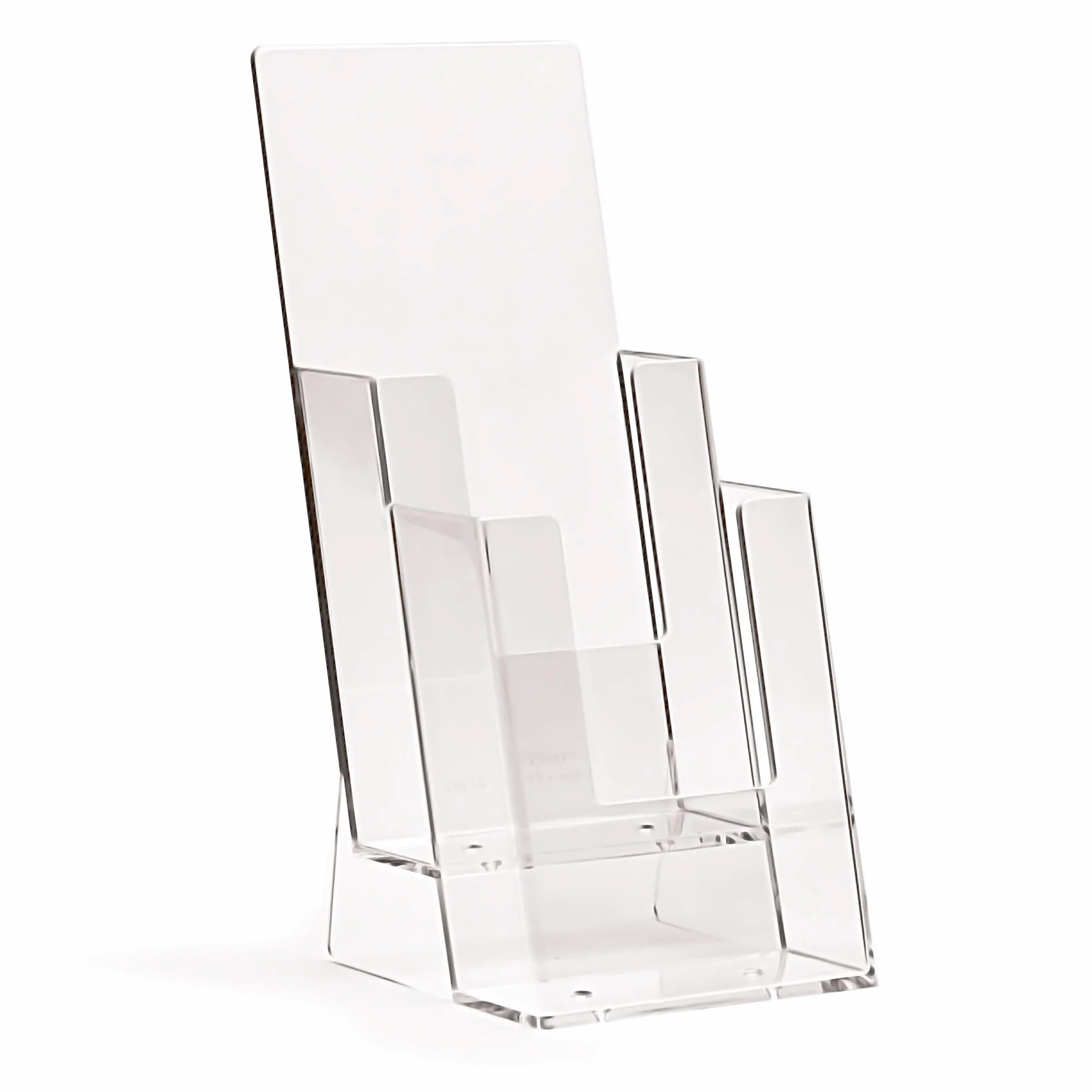 Taymar Porte-brochures 2 cases DIN Lang DL Présentoir de table transparent