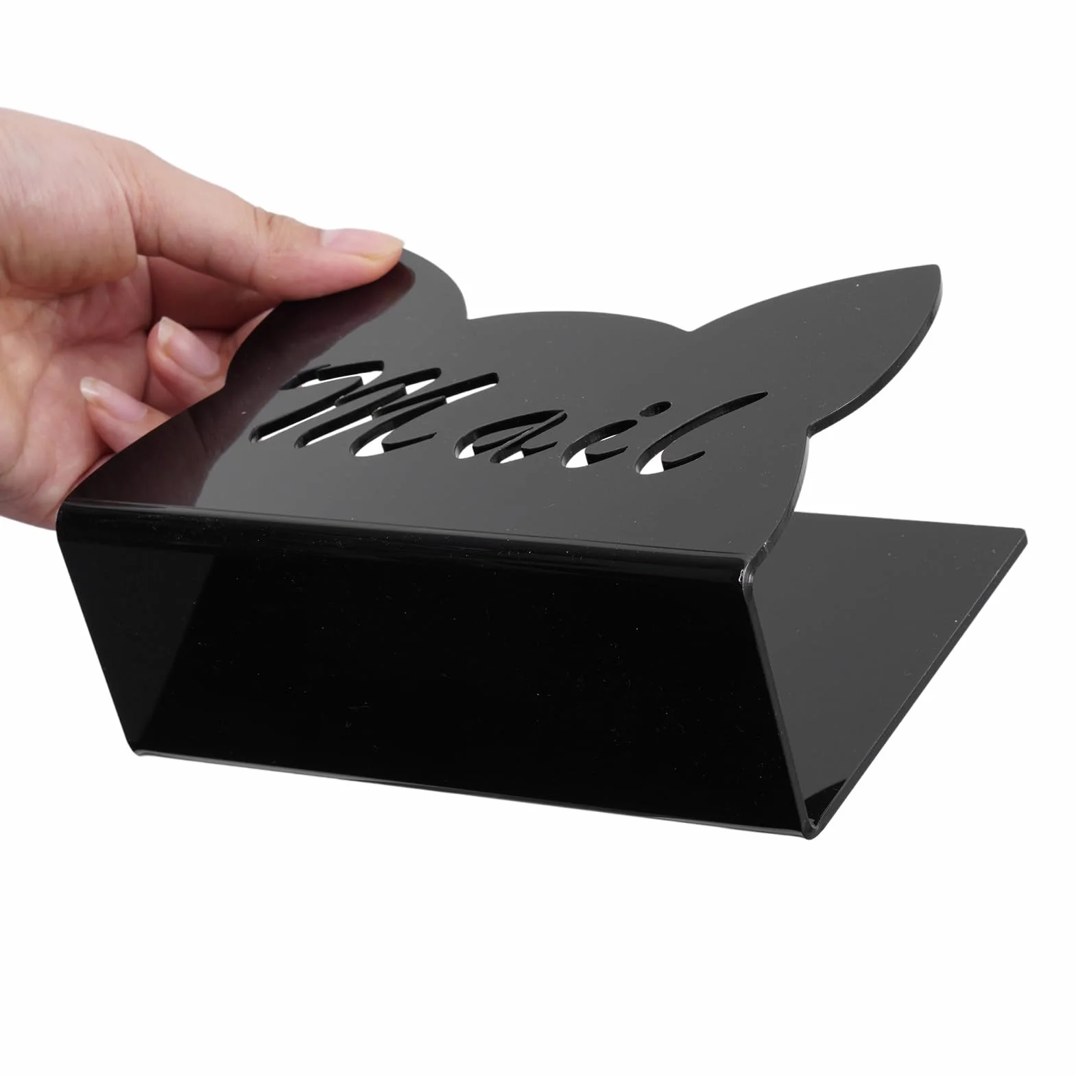 Organiseur de courrier Bureau 15 x 6 x 10 cm Bois Noir Trieur de documents