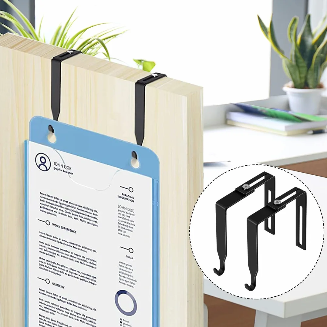 Cintres de Cubicule Réglables pour Porte avec Crochets Miroir 4PCS - Crochets Métalliques Universels - Cintres de Partition pour Bureau