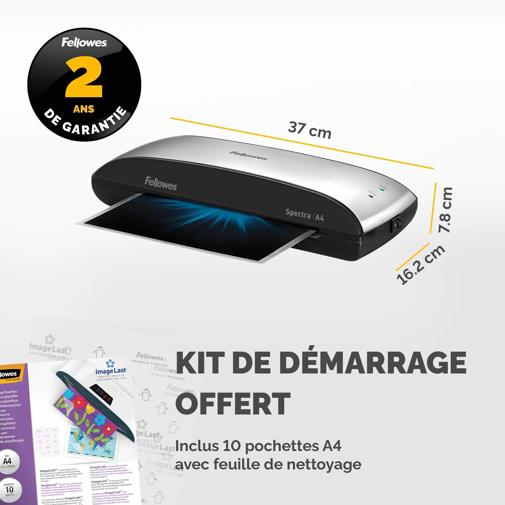 Fellowes Plastifieuse Spectra A4 125 microns 30cm/min arrêt automatique